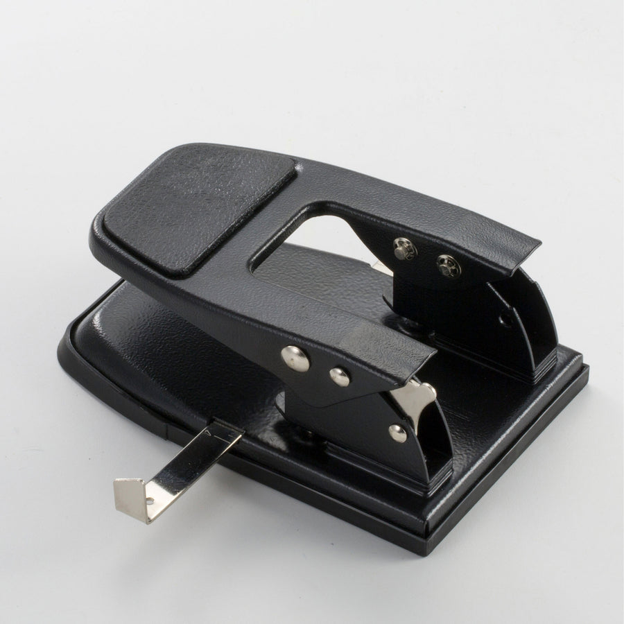 2 Punch Head(s) - 50 Sheet of 20lb Paper - 1/4" Punch Size - Steel - 6.8" Width x 5" Height - Black