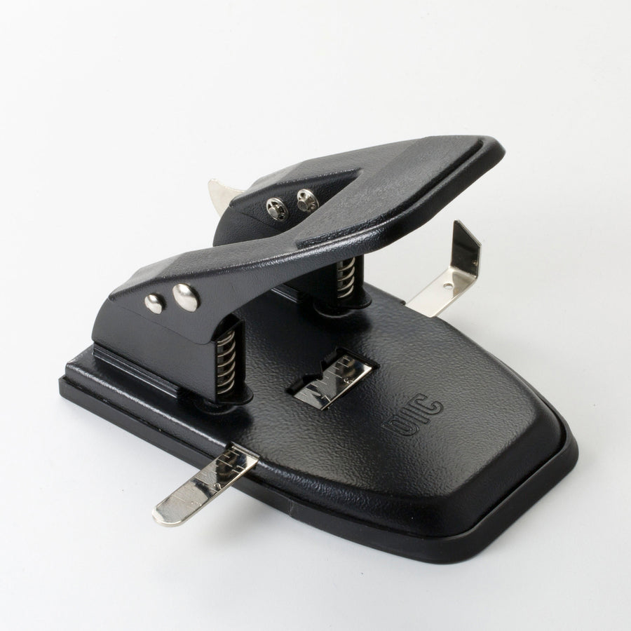 2 Punch Head(s) - 50 Sheet of 20lb Paper - 1/4" Punch Size - Steel - 6.8" Width x 5" Height - Black