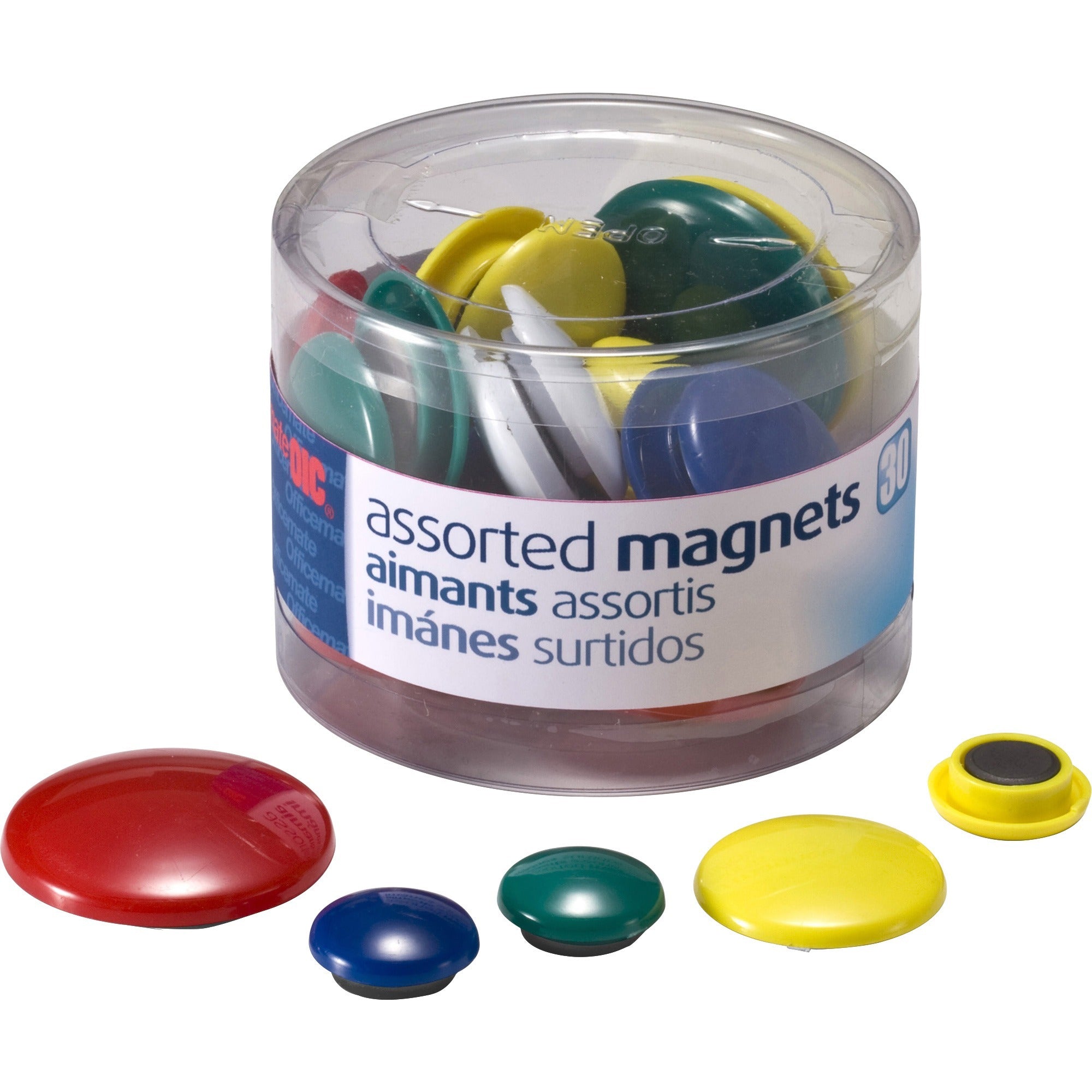 30 x Magnet Shape - Red, Yellow, White, Blue, Green - Magnet - 30 / Pack