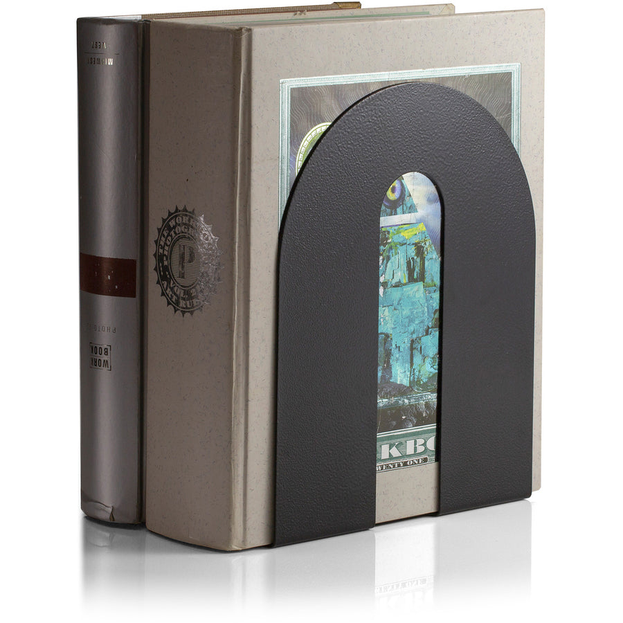 10" Height - Desktop - Non-skid Base, Chip Resistant, Non-slip, Scratch Resistant - Enamel - Black - Steel - 1 Pair
