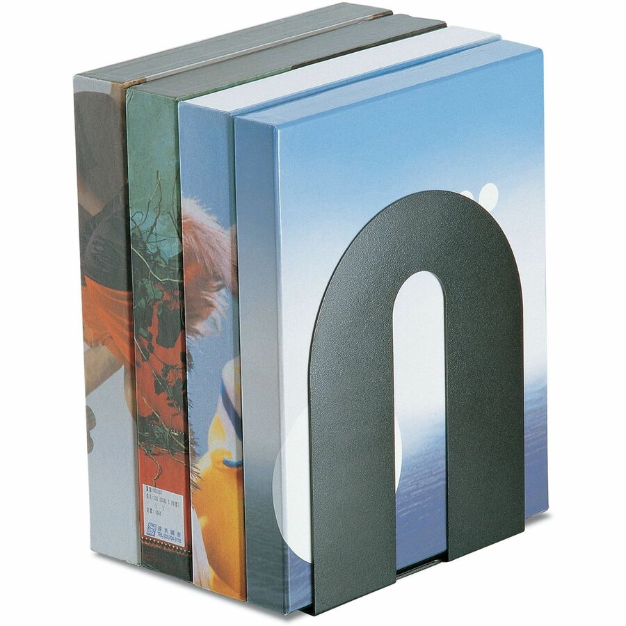 10" Height - Desktop - Non-skid Base, Chip Resistant, Non-slip, Scratch Resistant - Enamel - Black - Steel - 1 Pair