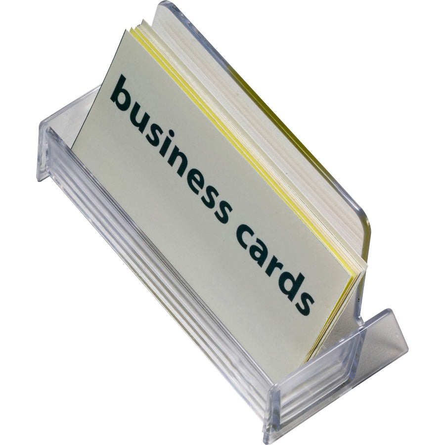 Officemate Business Card Holders - 1.9" Height x 3.9" Width x 2.4" Depth - Plastic - Clear - 1 Each