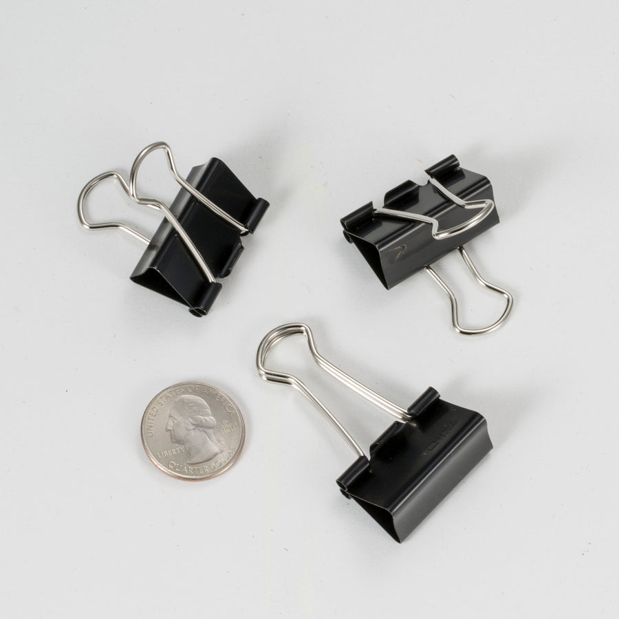 Officemate Binder Clips - Medium - 2.4" Width - 0.62" Size Capacity - for File - Corrosion Resistant, Durable - Black - 12 / Box