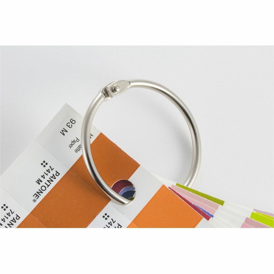 Officemate Loose-Leaf Book Rings - 2" Diameter - Silver - Metal - 50 / Box