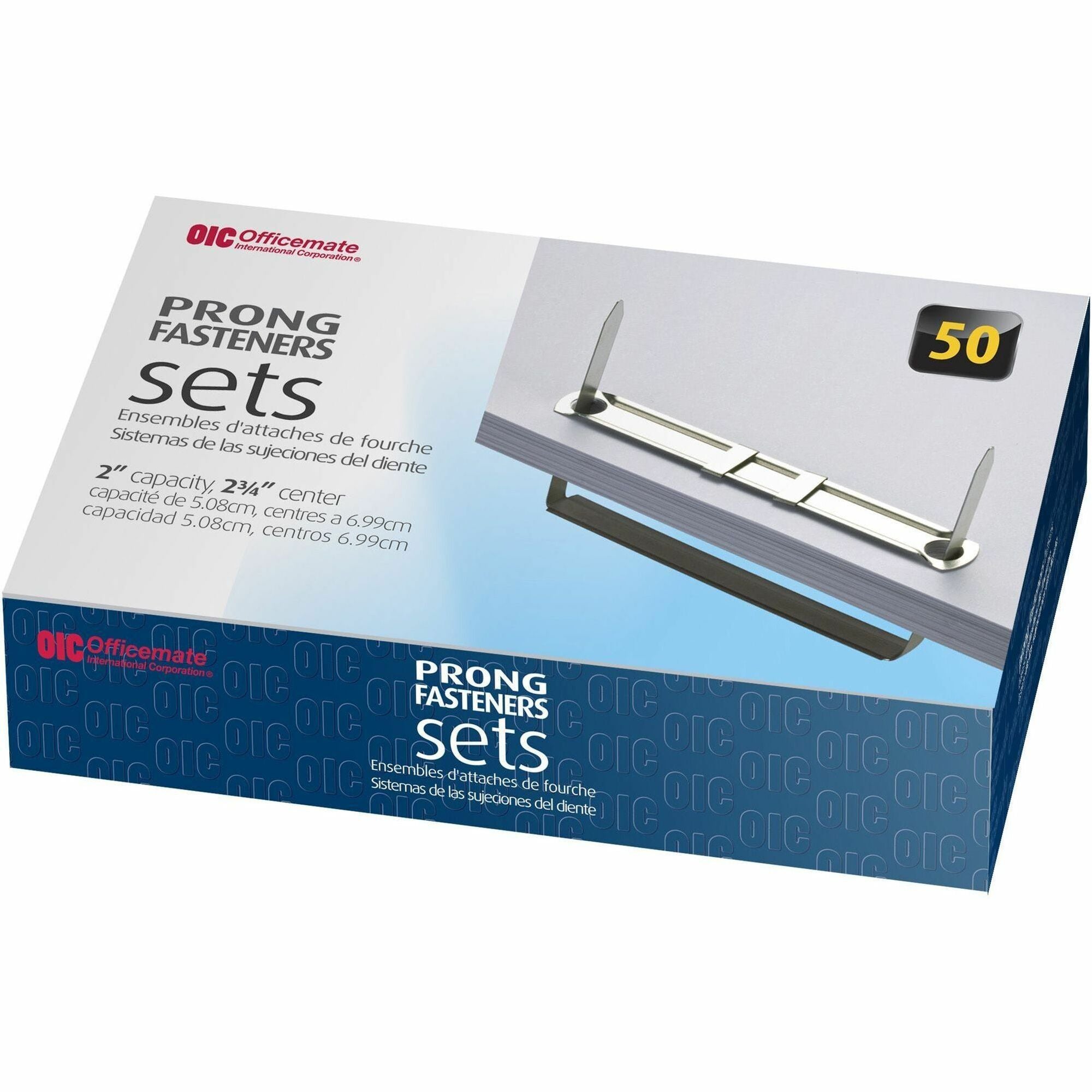 Standard - 2.8" Length - 2" Size Capacity - Silver - Steel - 50 / Box