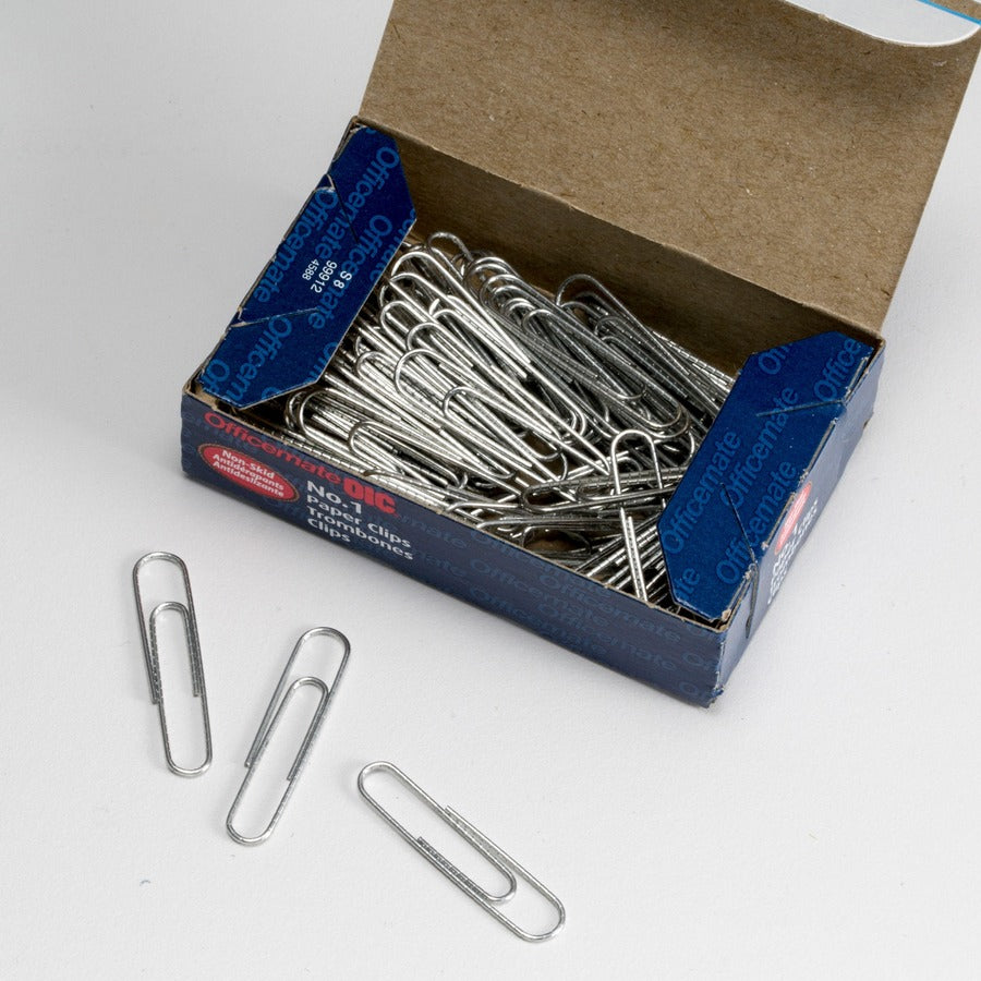 Paper Clips, #1 Non-Skid, 100 Per Box, 10 Boxes