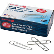 Paper Clips, Giant Non-Skid Gem, 100 Per Box, 10 Boxes