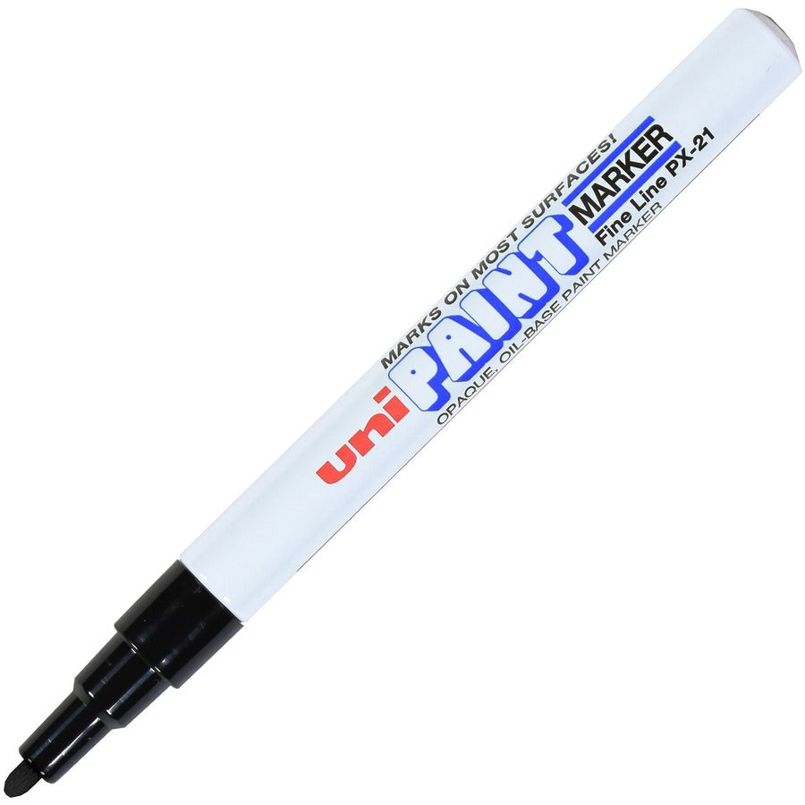 uniball™ uni-Paint PX-21 Oil-Based Paint Marker - Fine Marker Point - Retractable - Black Ink - Rubber Barrel - 1 Each