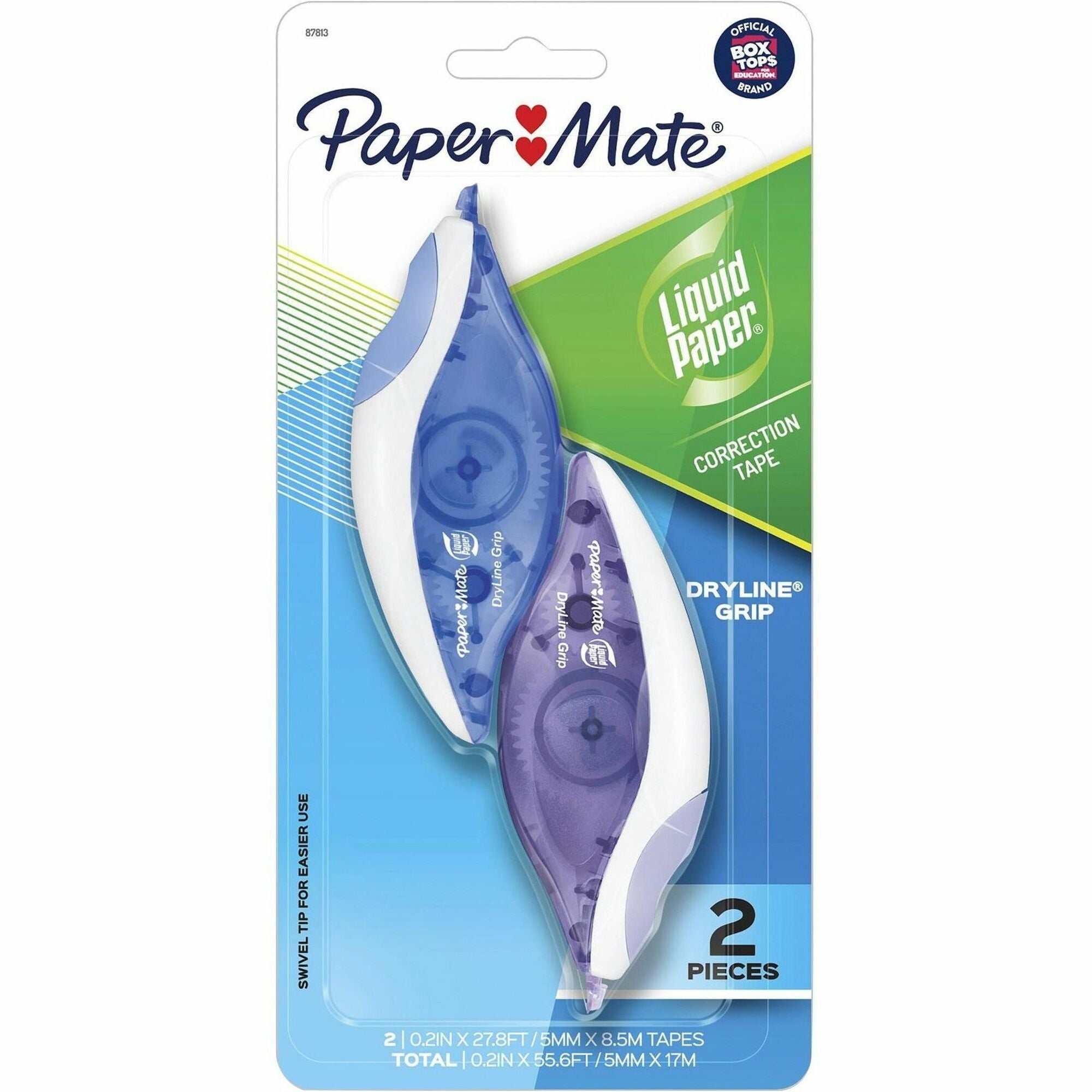 0.20" Tape Width x 27.89 ft Tape Length - 1 Line(s) - White Tape - Ergonomic Assorted Dispenser - Break Resistant, Tear Resistant - Assorted - 1 Pack