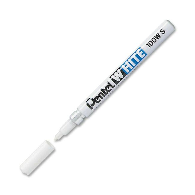 Pentel Felt Tip White Markers - Bullet Marker Point - White Ink - 1 Each