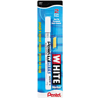 Pentel Felt Tip White Markers - Bullet Marker Point - White Ink - 1 Each