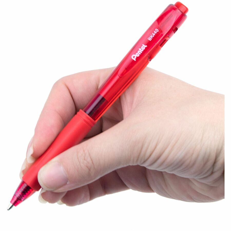 Pentel WOW! Retractable Ballpoint Pens - 1 mm Medium Pen Point - Retractable - Red Ink - Red Barrel - 1 Dozen