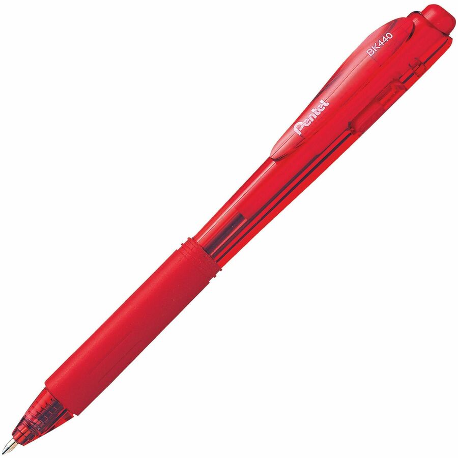 Pentel WOW! Retractable Ballpoint Pens - 1 mm Medium Pen Point - Retractable - Red Ink - Red Barrel - 1 Dozen