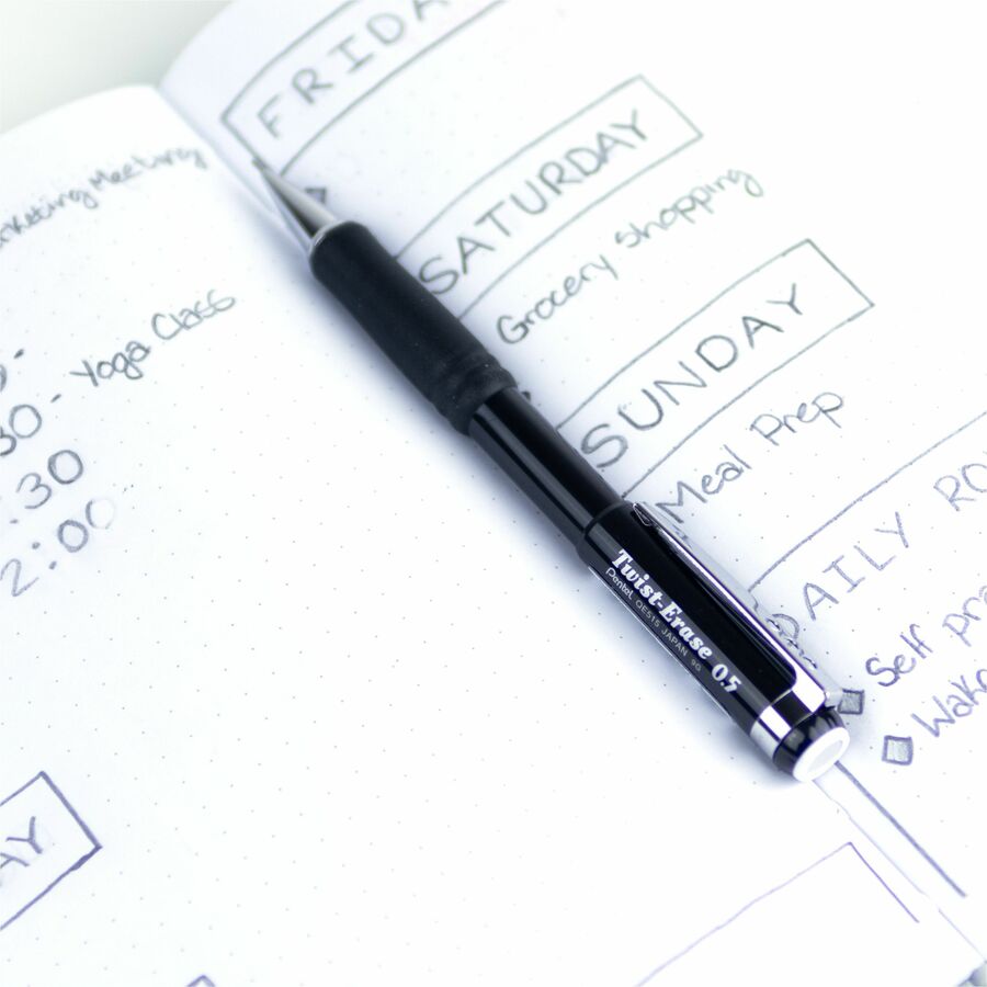 Pentel Twist-Erase III Mechanical Pencil - 0.5 mm Lead - HB - Refillable - Black Barrel - 1 Each