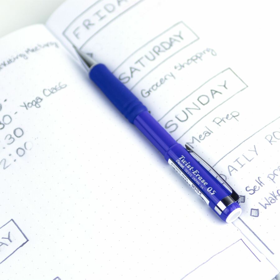 Pentel Twist-Erase III Mechanical Pencil - 0.5 mm Lead - HB - Refillable - Blue Barrel - 1 Each