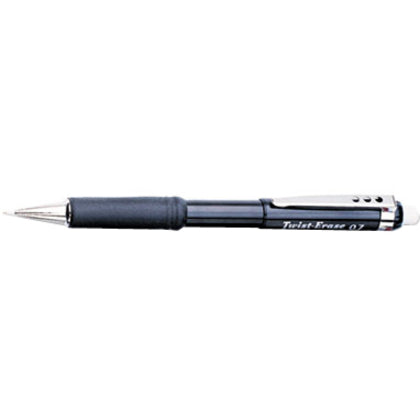 Pentel Twist-Erase III Mechanical Pencil - 0.7 mm Lead - HB - Refillable - Black Barrel - 1 Each