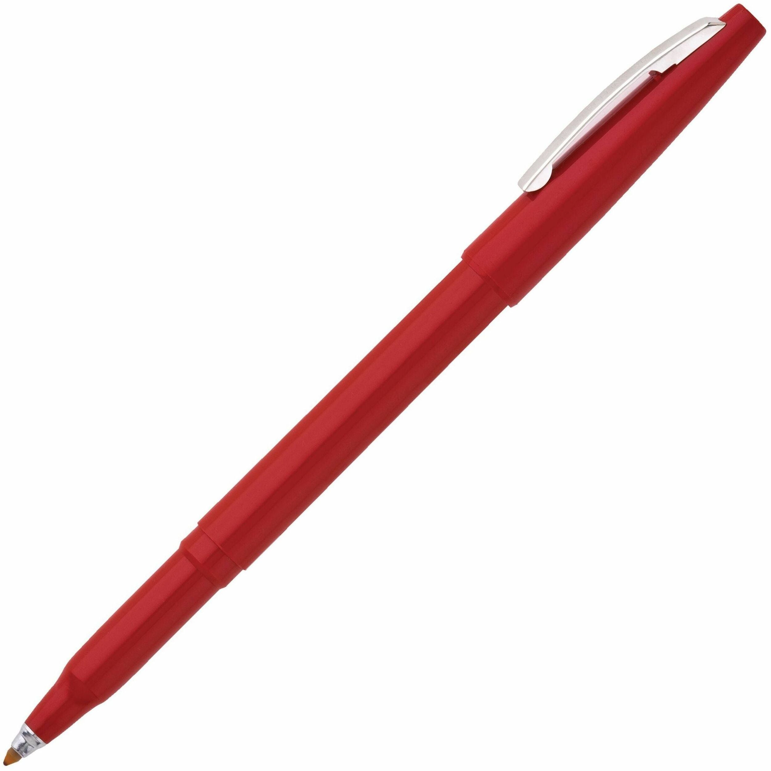Pentel Rolling Writer Pens - 0.8 mm Medium Pen Point - Red Ink - Red Plastic Barrel - 1 Dozen