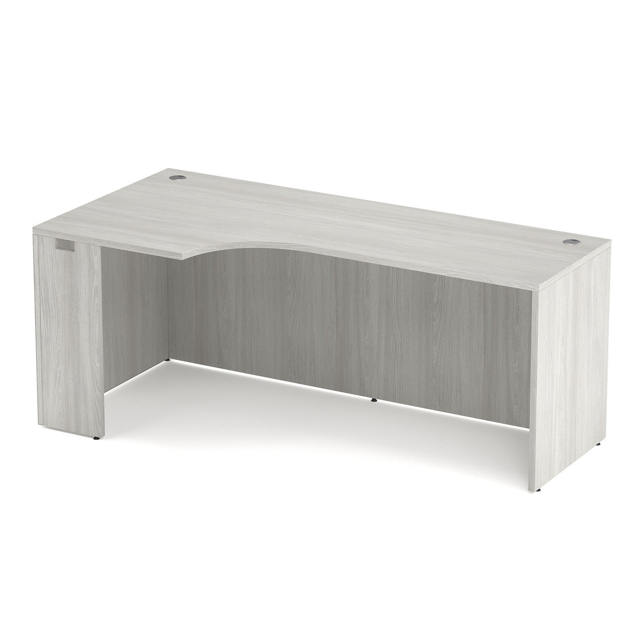 OfficeSource Laminate Credenza with Left Corner Extension - 71''W - Arcadia White