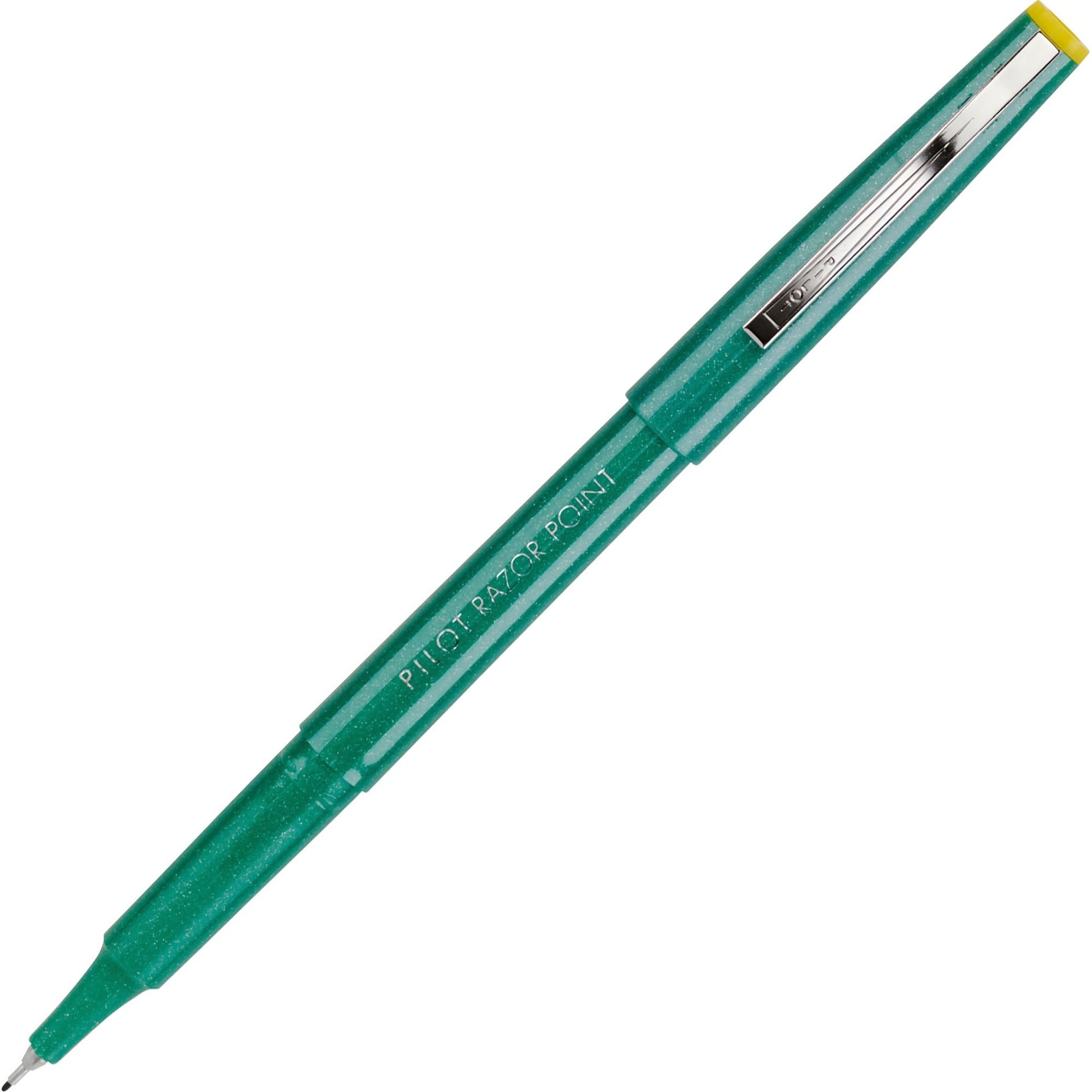 Pilot Marker Pens - 0.3 mm Extra Fine Pen Point - Green Ink - Green Plastic Barrel - Metal Tip - Writing - 1 Dozen