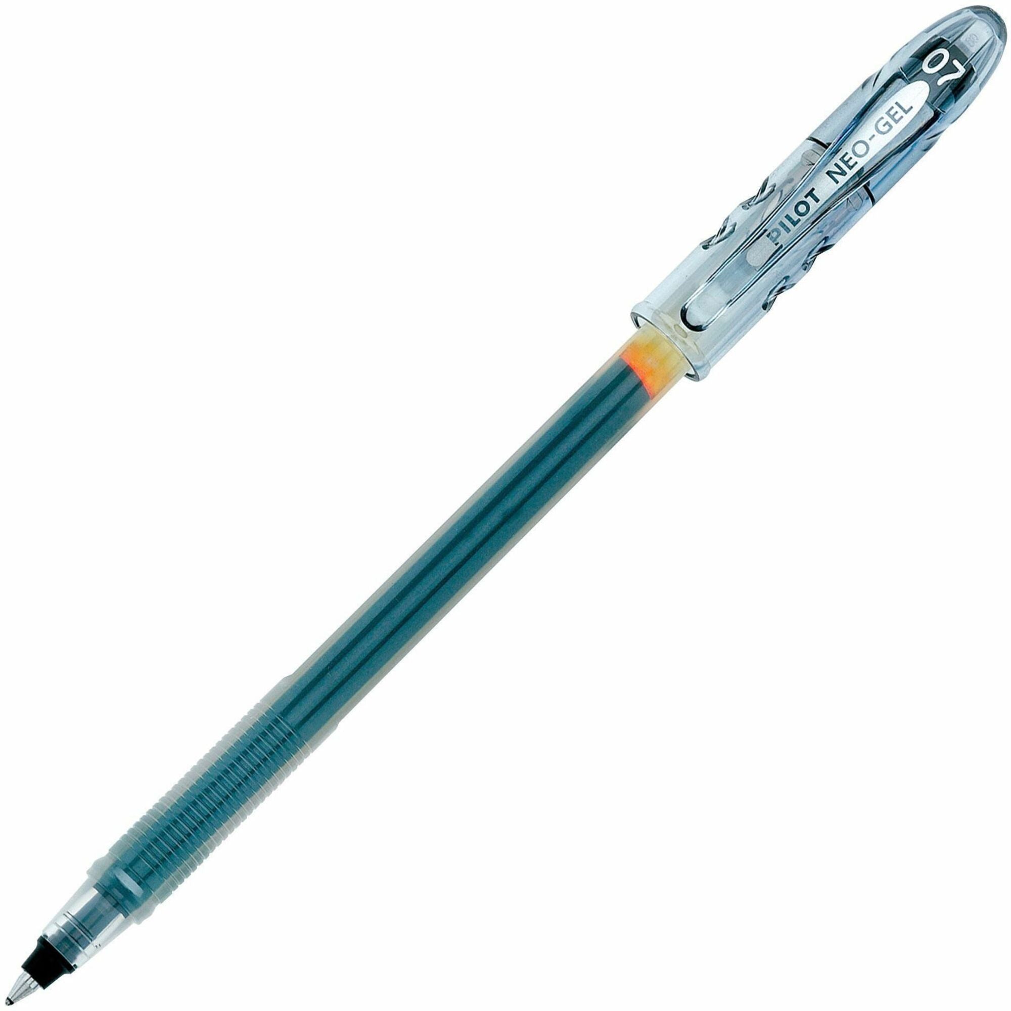 Pilot Neo-Gel Rollerball Pens - 0.7 mm Fine Pen Point - Black Ink - Gel-based - Translucent Barrel - 1 Dozen