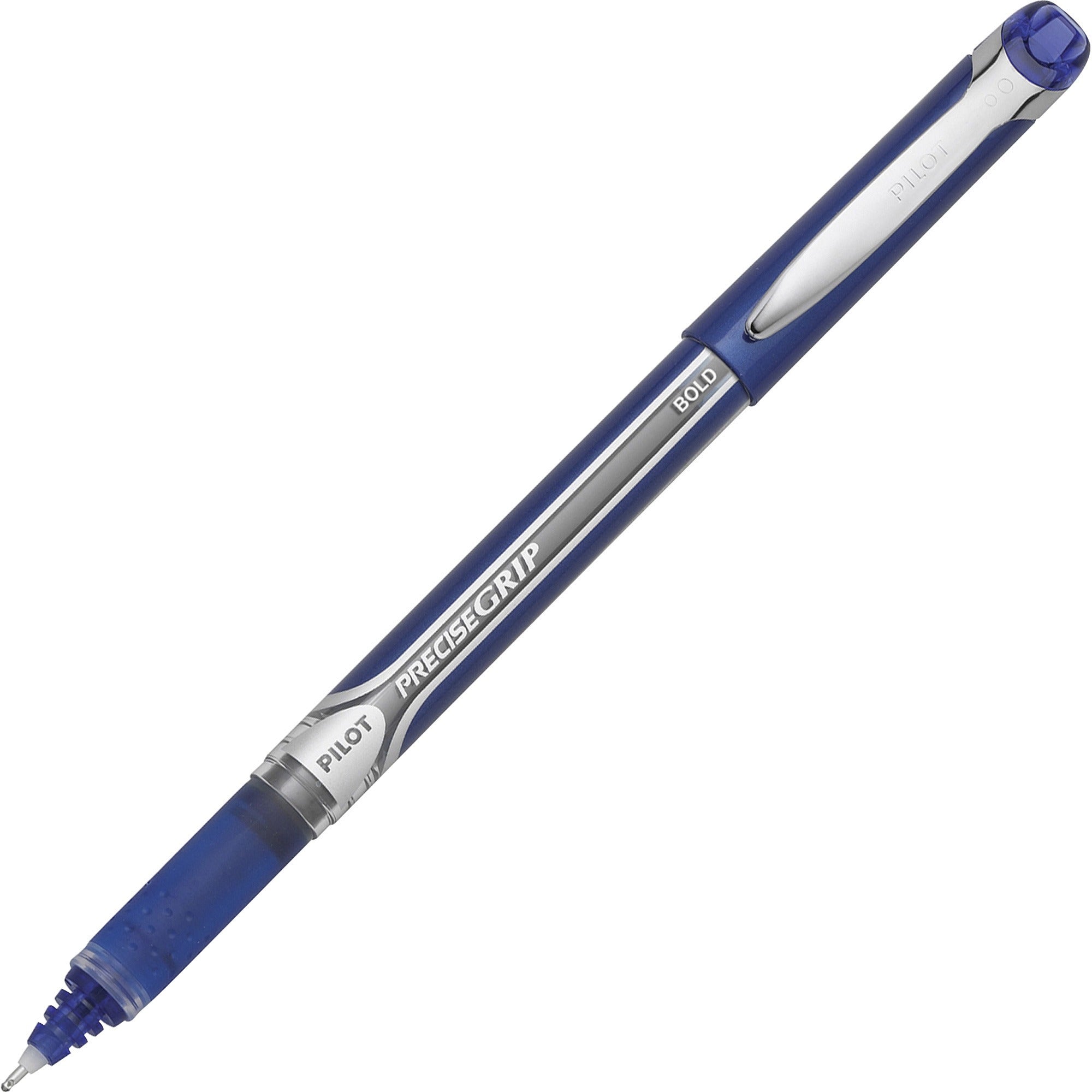 Pilot Bold Capped Rolling Ball Pens - 1 mm Bold Pen Point - Blue Ink - Blue Barrel - 1 Dozen