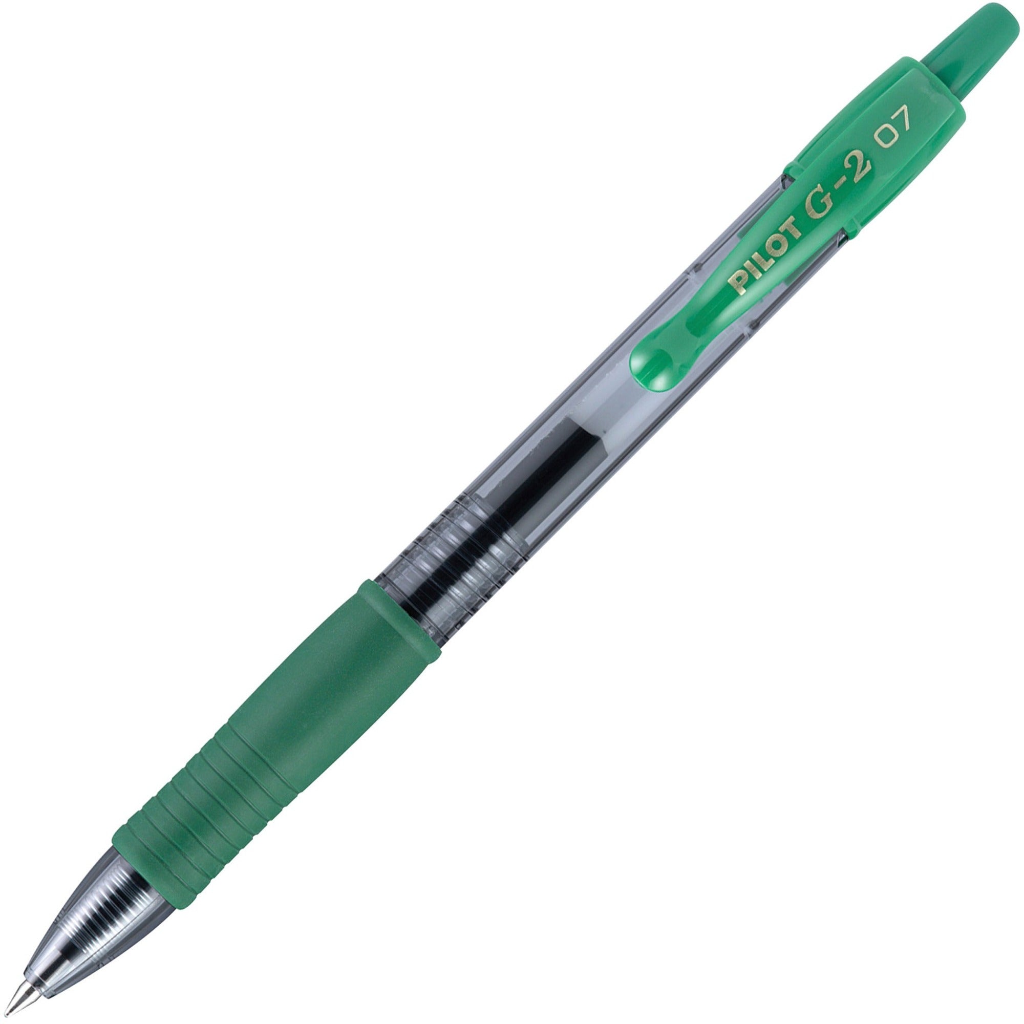 G2 Premium Gel Ink Retractable Pens - 0.7 mm Fine Pen Point - Refillable - Retractable - Green Ink - Gel-based - Clear Barrel - 1 Dozen