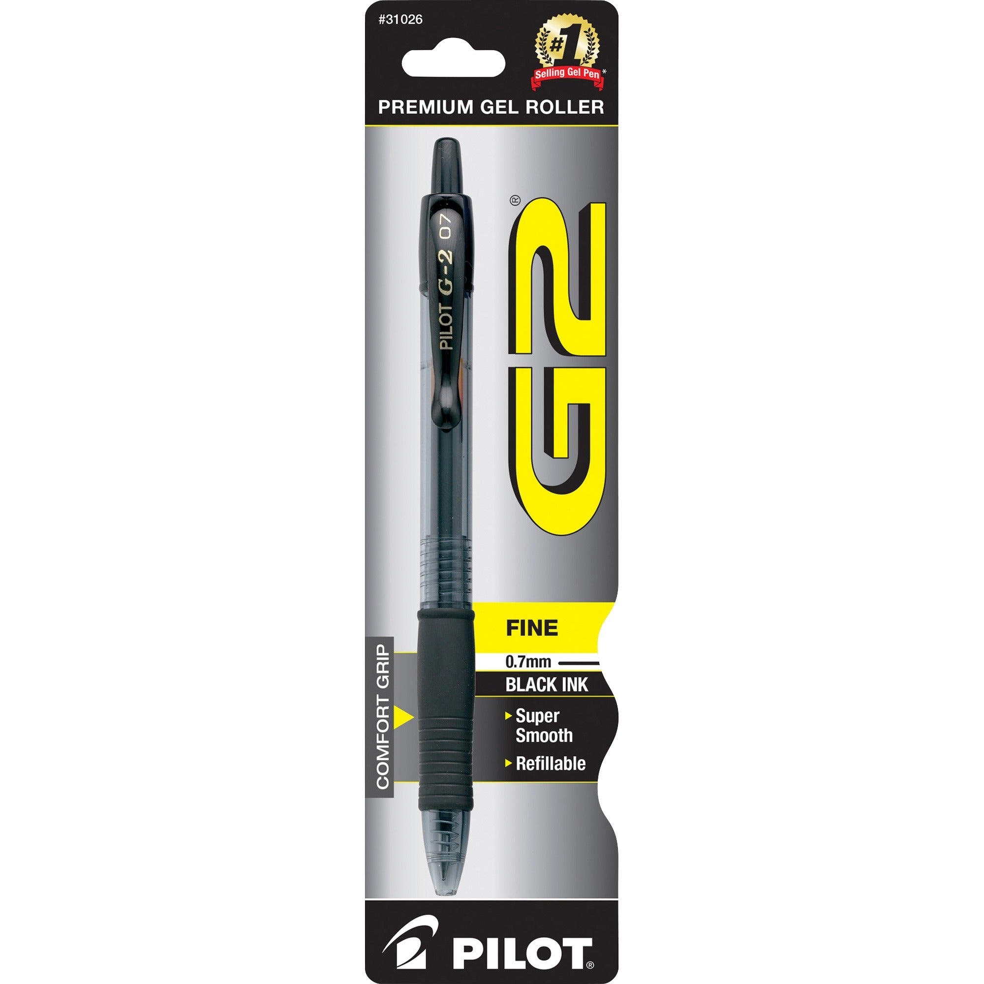 G2 Premium Gel Ink Retractable Pen - 0.7 mm Fine Pen Point - Refillable - Retractable - Black Ink - Gel-based - Translucent Barrel - 1 Each