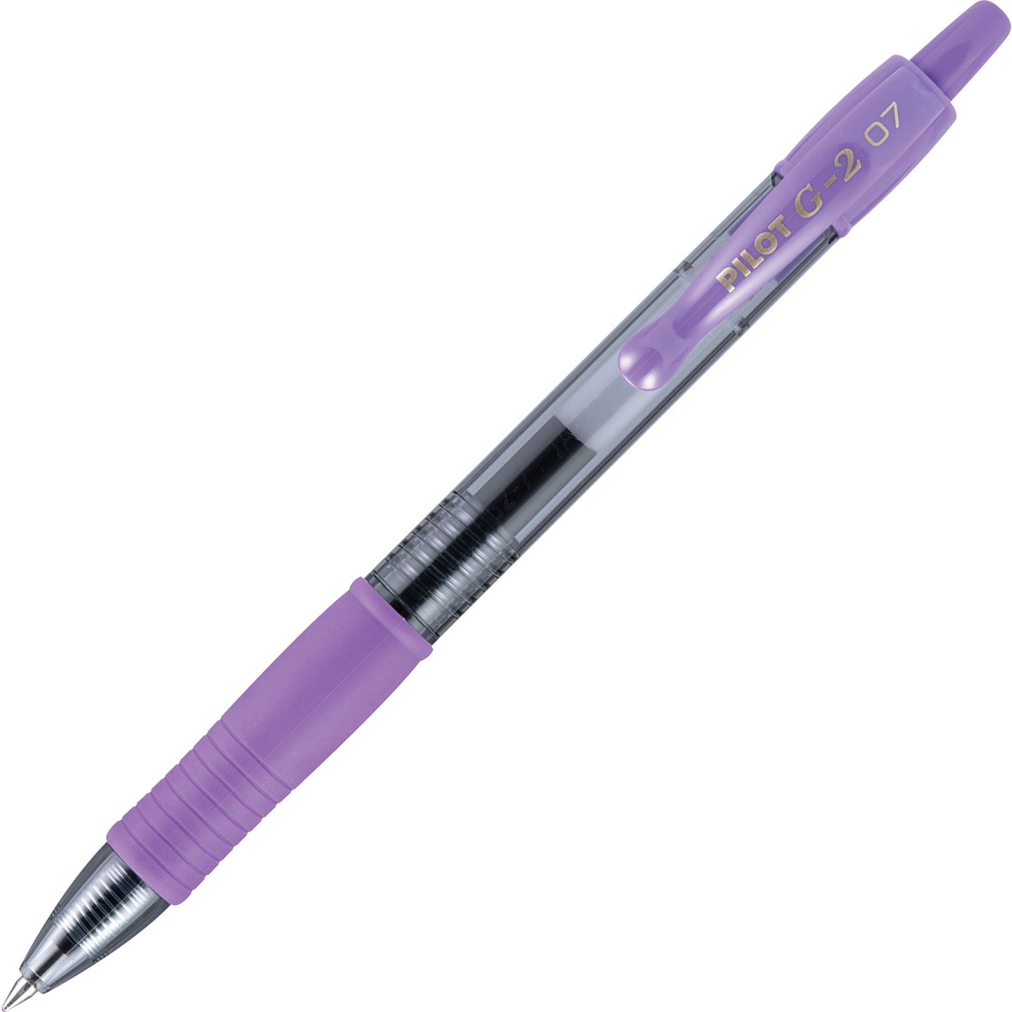 G2 Premium Gel Ink Retractable Pens - 0.7 mm Fine Pen Point - Refillable - Retractable - Purple Ink - Gel-based - Translucent Barrel - 1 Dozen