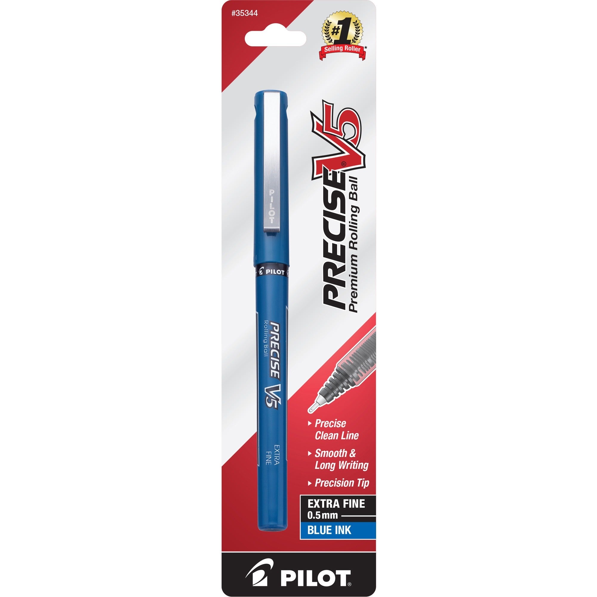 Pilot Precise V5 Premium Rolling Ball Pen - 0.5 mm Extra Fine Pen Point - Blue Ink - 1 Pack