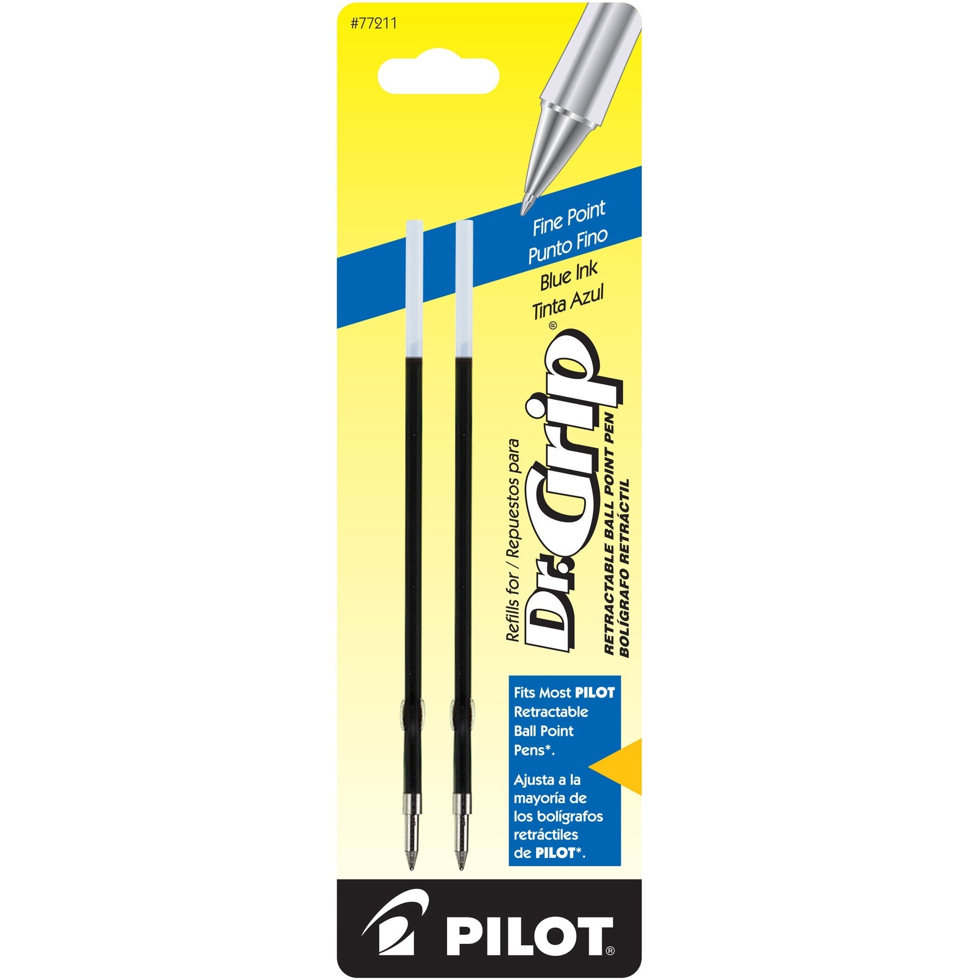 Pilot Retractable Pen Refills - 0.70 mm , Fine Point - Blue Ink - 2 / Pack