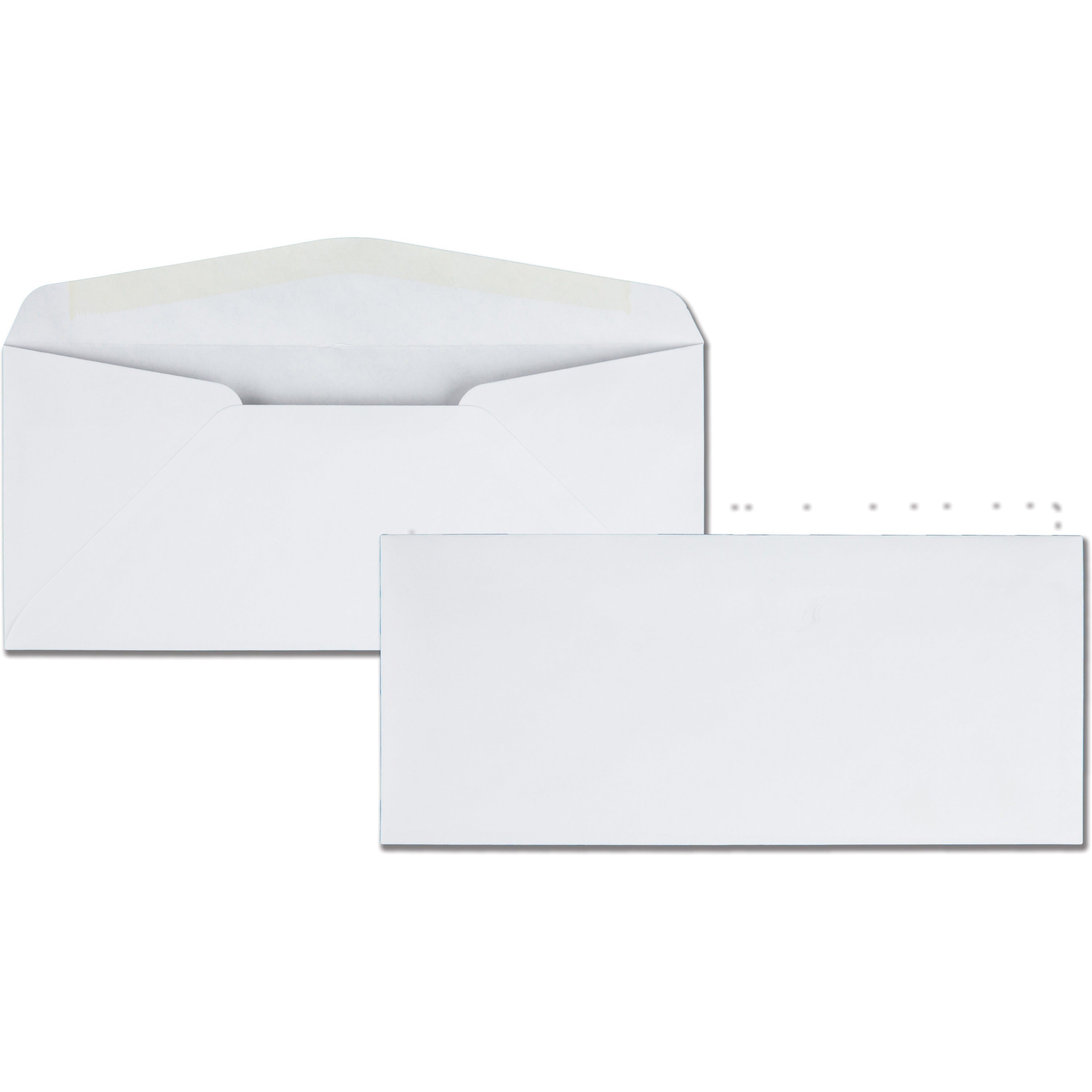 Business - #10 - 4 1/8" Width x 9 1/2" Length - 24 lb - Gummed - White - Wove - 500 / Box