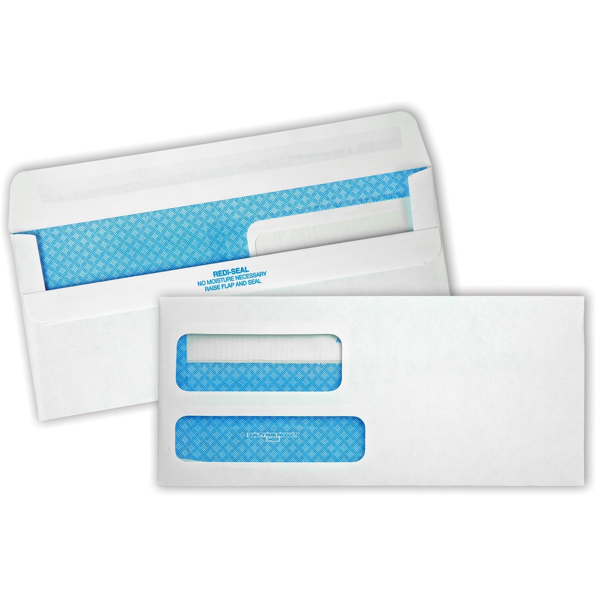 Double Window - #9 - 3 7/8" Width x 8 7/8" Length - 24 lb - Self-sealing - White - Wove - 500 / Box