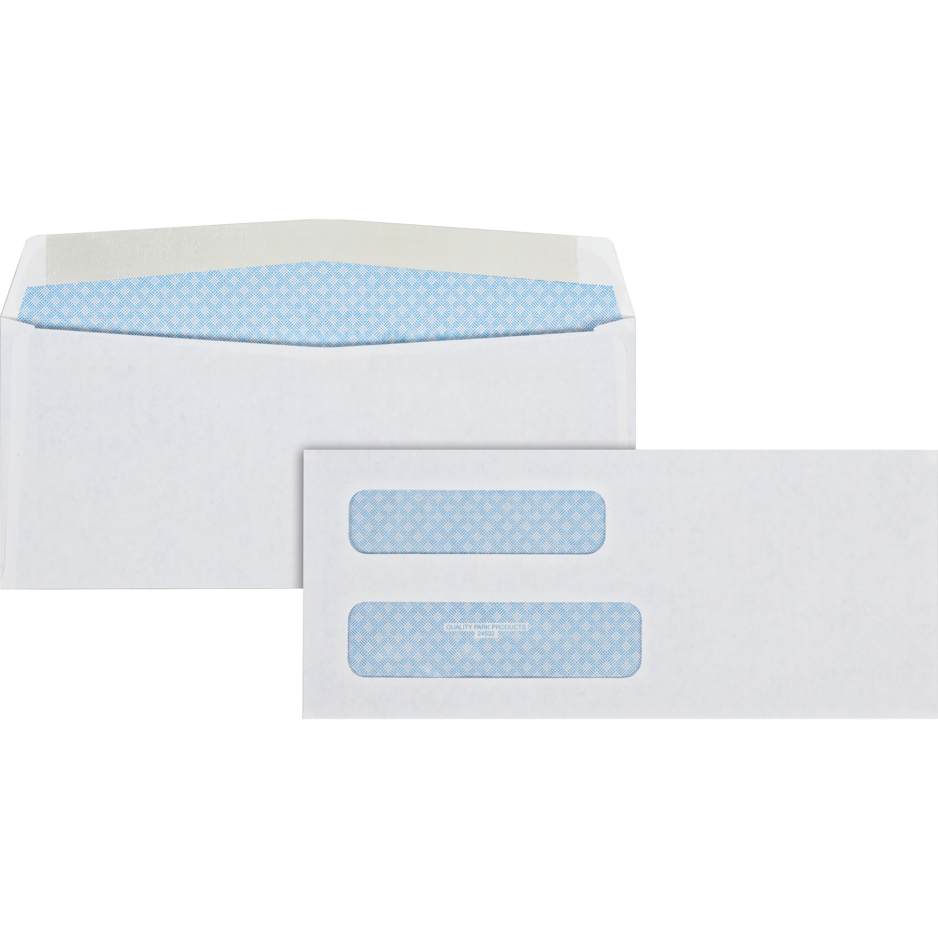 Double Window - #8 5/8 - 3 5/8" Width x 8 5/8" Length - 24 lb - Gummed - White - Wove - 500 / Box
