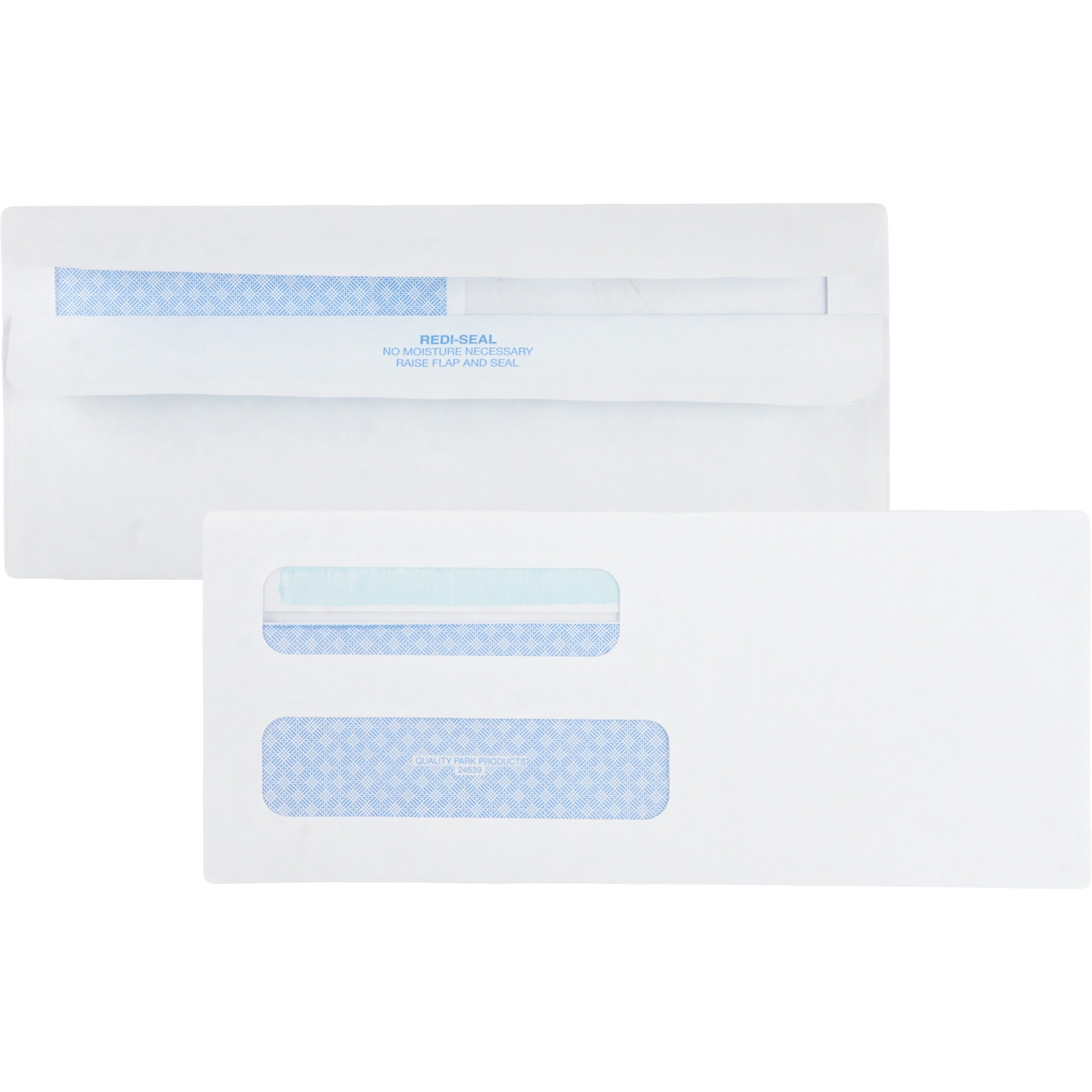 Double Window - #8 5/8 - 3 5/8" Width x 8 5/8" Length - 24 lb - Self-sealing - White - Wove - 500 / Box