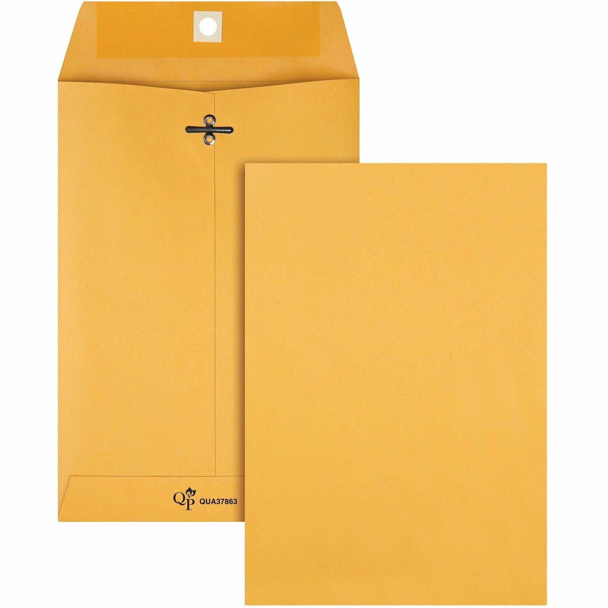 Clasp - #63 - 6 1/2" Width x 9 1/2" Length - 28 lb - Gummed - Kraft - Kraft - 100 / Box