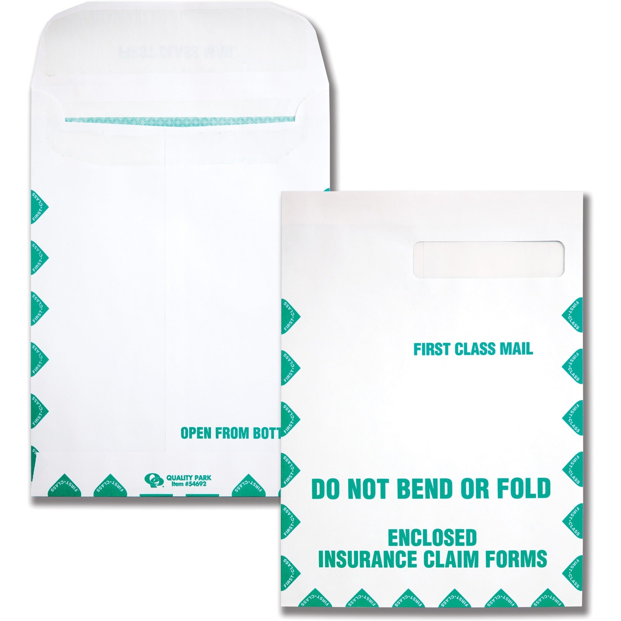 Single Window - 9" Width x 12 1/2" Length - 28 lb - Self-sealing - White - Wove - 100 / Box