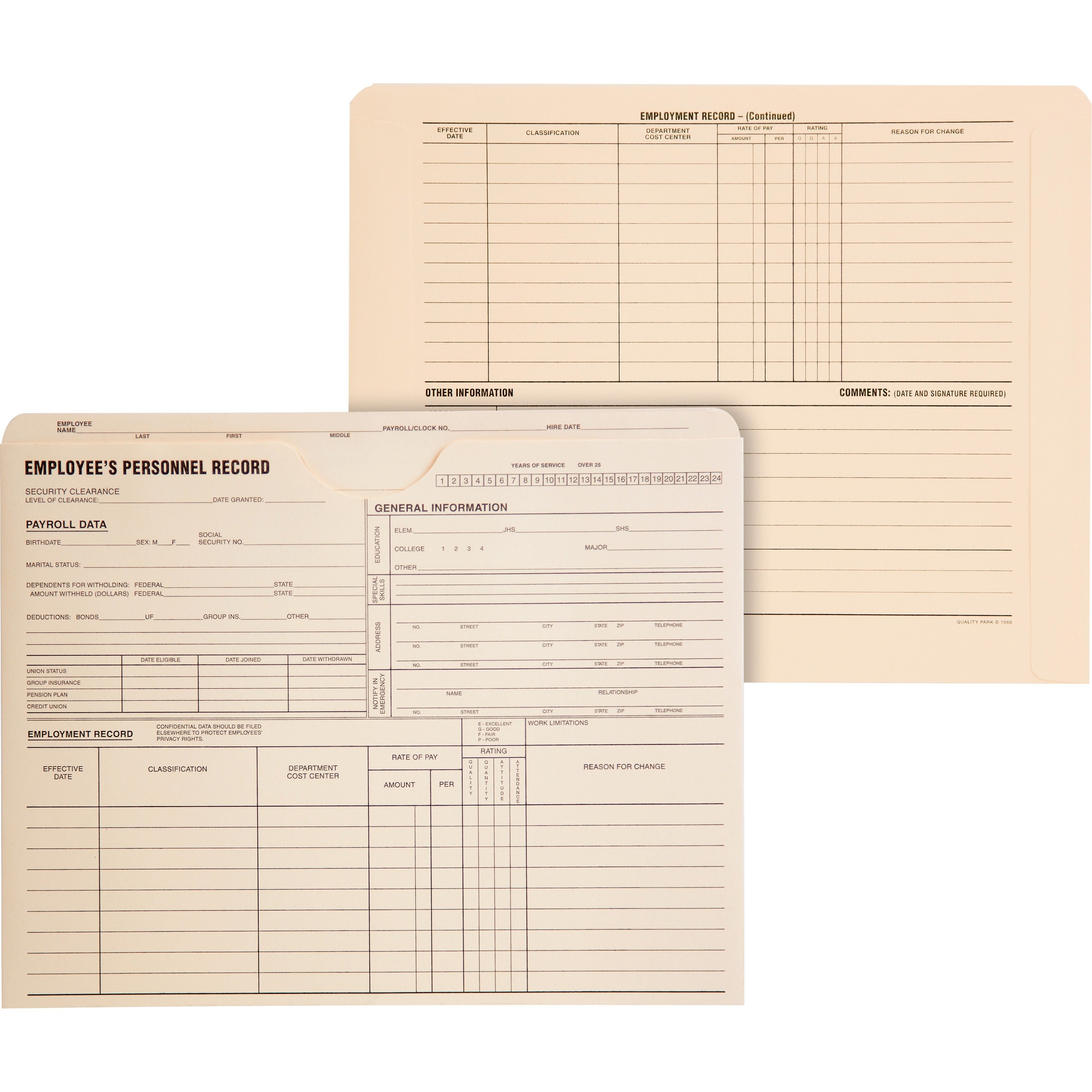 9 1/2" x 11 3/4" - 11 pt. - Manila - 100 / Box