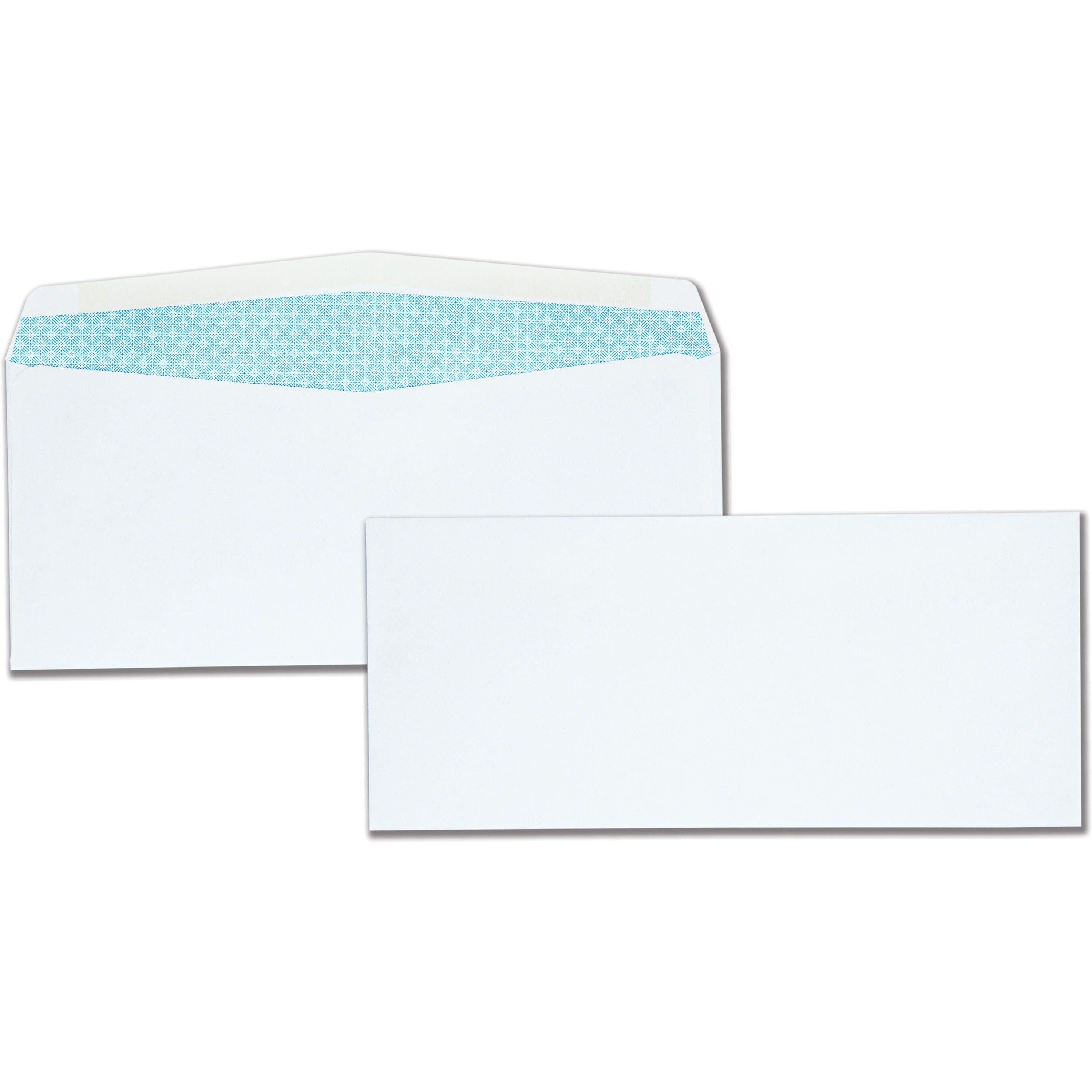 Security - #10 - 4 1/8" Width x 9 1/2" Length - 24 lb - Gummed - White - Wove - 500 / Box