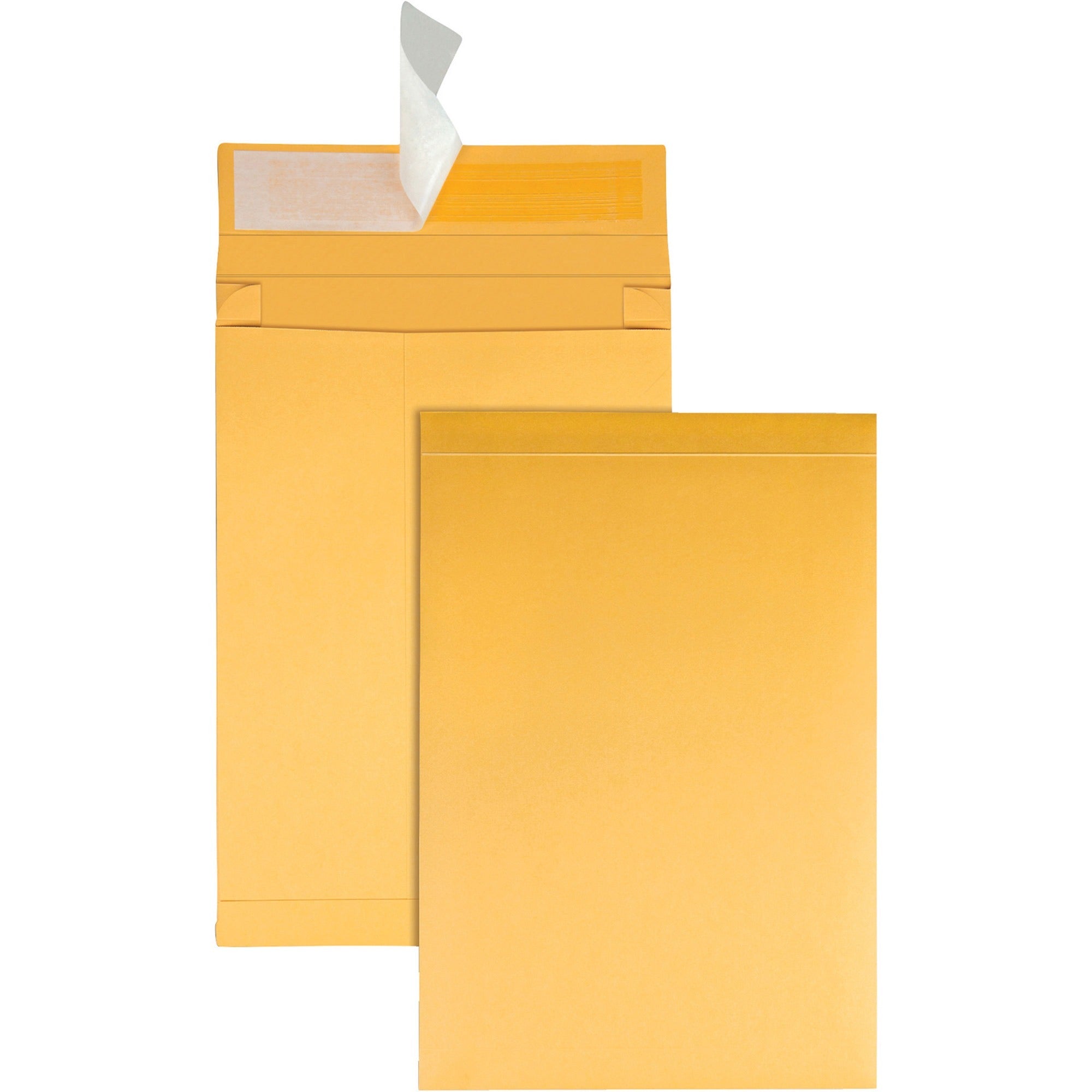 Expansion - 9" Width x 12" Length - 2" Gusset - 40 lb - Self-sealing - Kraft - Kraft - 25 / Pack