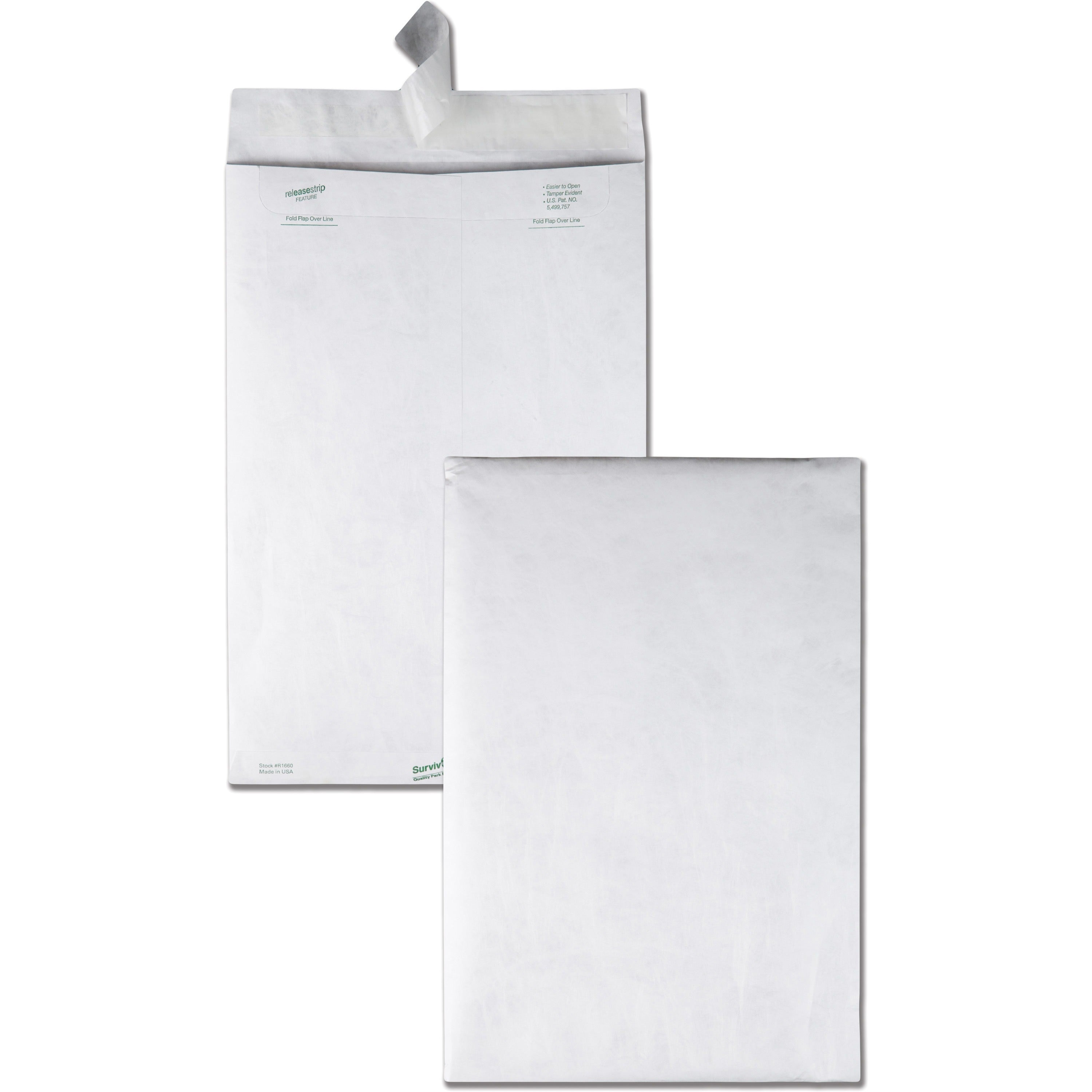 Catalog - 10" Width x 15" Length - 14 lb - Peel & Seal - White - Tyvek - 100 / Box