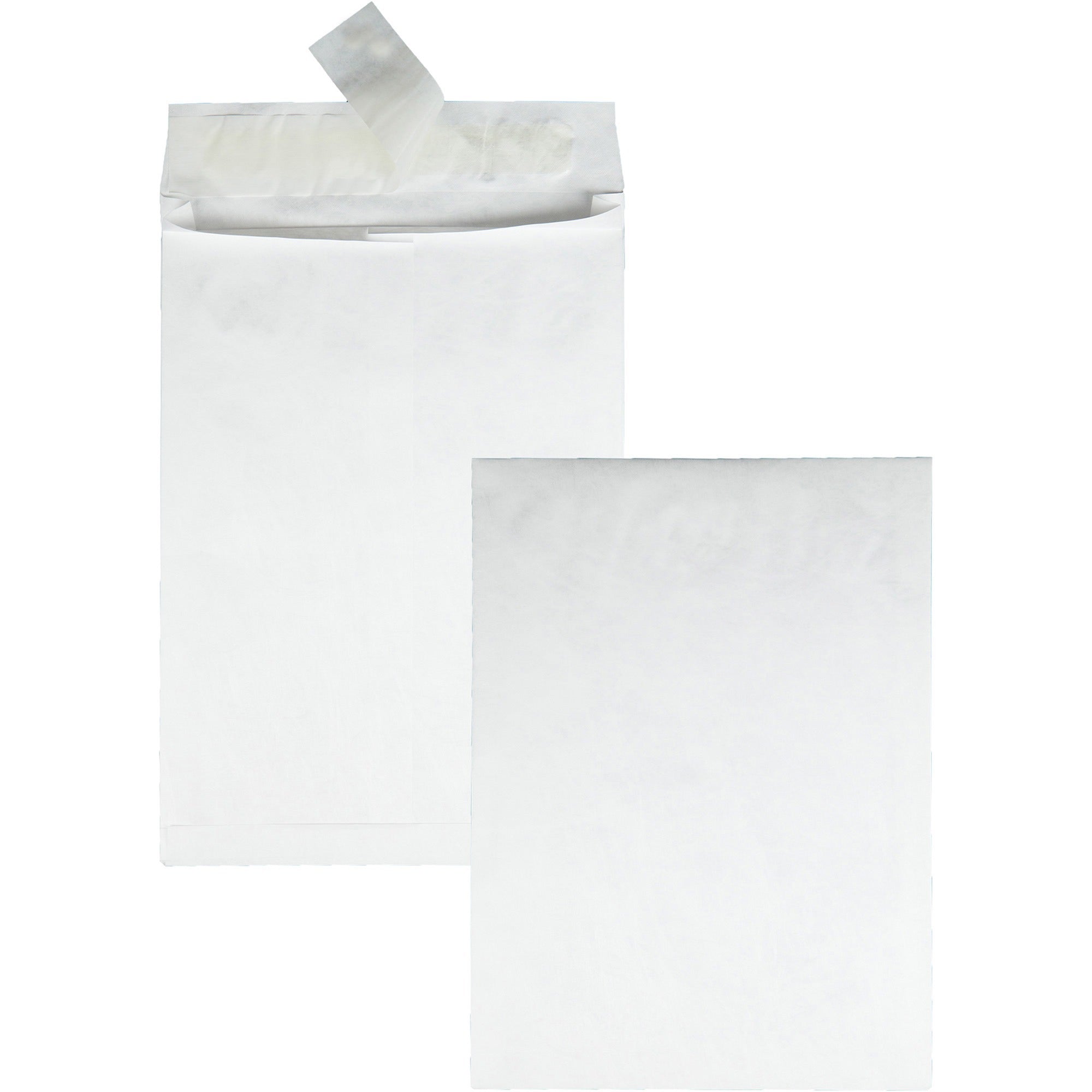 Survivor&reg; 10 x 13 x 1-1/2 DuPont Tyvek Expansion Mailers with Self-Seal Closure - Expansion - 10" Width x 13" Length - 1 1/2" Gusset - 18 lb - Peel & Seal - White - Tyvek - 100 / Carton