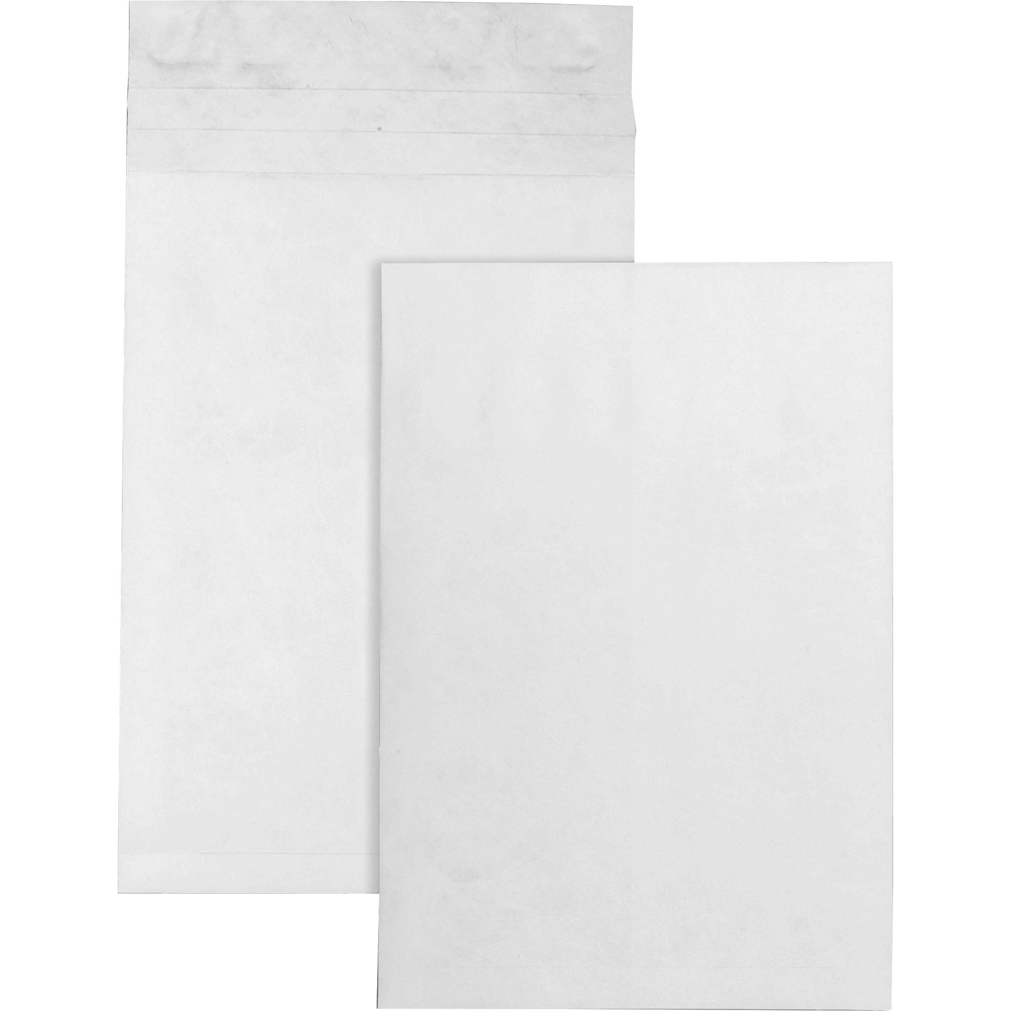 Survivor&reg; 12 x 16 x 2 DuPont Tyvek Expansion Mailers with Self-Seal Closure - Expansion - 12" Width x 16" Length - 2" Gusset - 18 lb - Peel & Seal - White - Tyvek - 100 / Carton