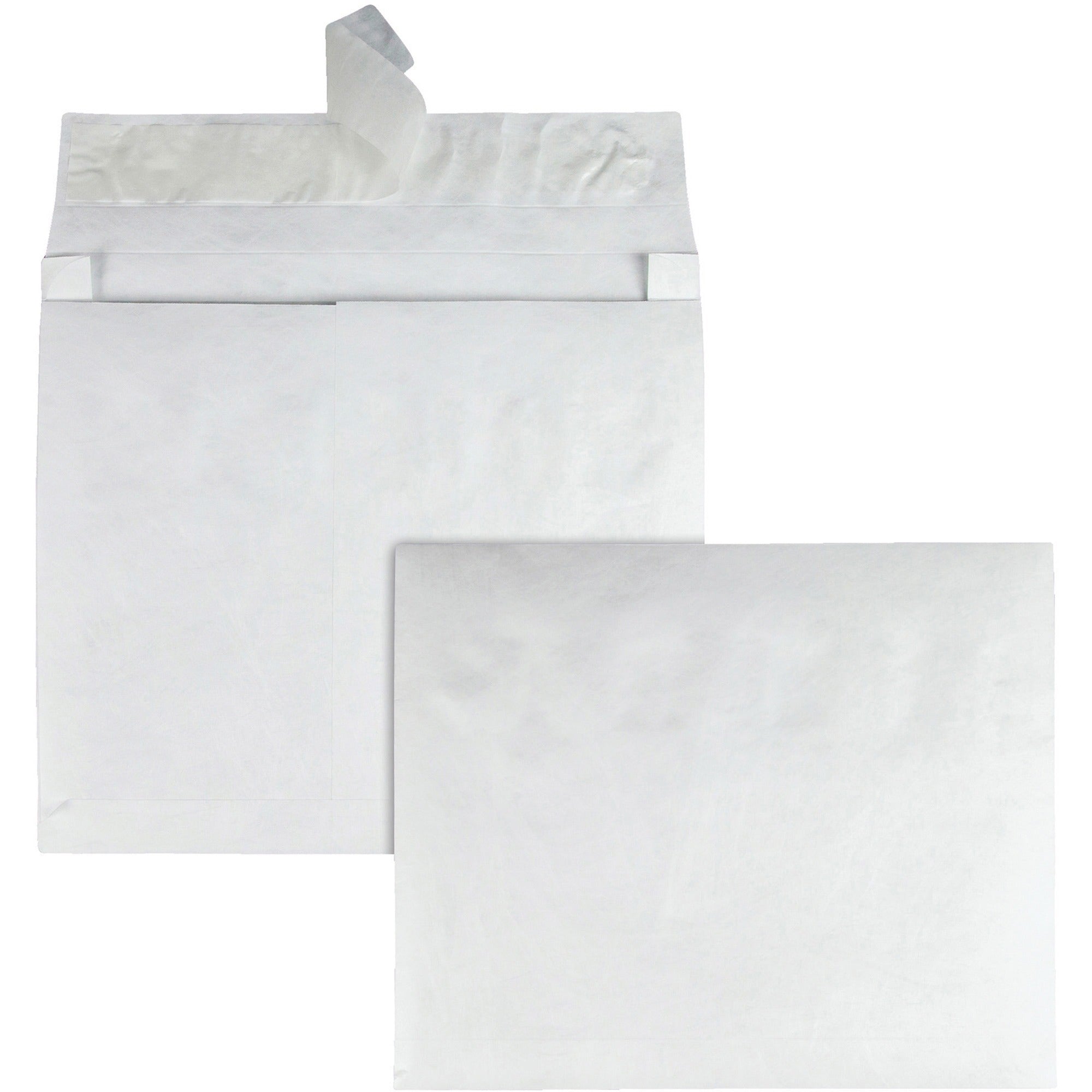 Survivor&reg; 10 x 13 x 2 DuPont Tyvek Expansion Mailers with Self-Seal Closure - Expansion - 10" Width x 13" Length - 2" Gusset - 18 lb - Peel & Seal - White - Tyvek - 100 / Carton
