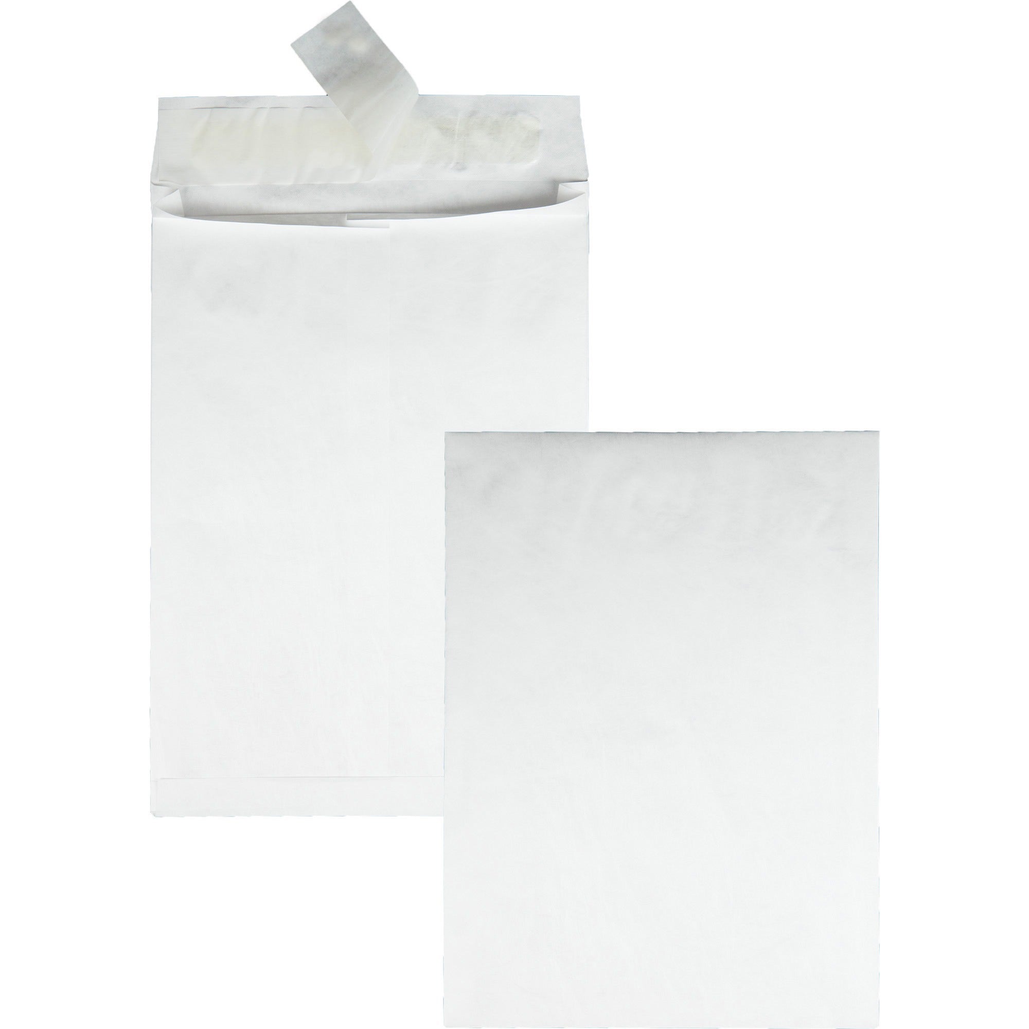 Expansion - 10" Width x 13" Length - 1 1/2" Gusset - 14 lb - Peel & Seal - White - Tyvek - 100 / Carton