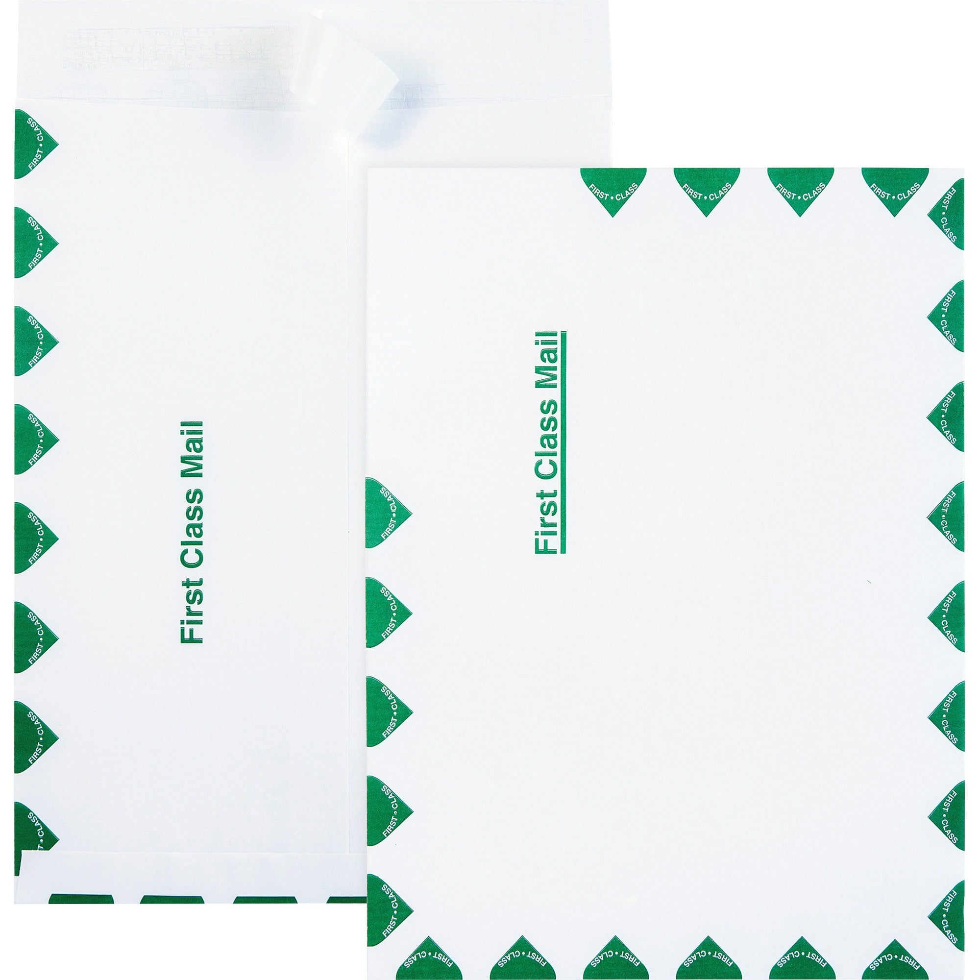 First Class Mail - 9" Width x 12" Length - Self-sealing - White - 100 / Box