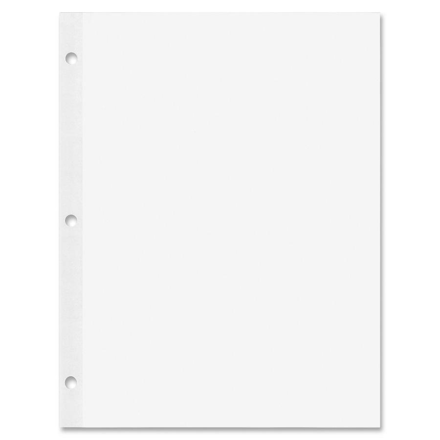 100 Sheets - Plain - Stapled/Glued - 20 lb Basis Weight - Letter - 8 1/2" x 11" Sheet Size - White Paper - Heavyweight, Reinforced Edges, Punched - 1 Pack