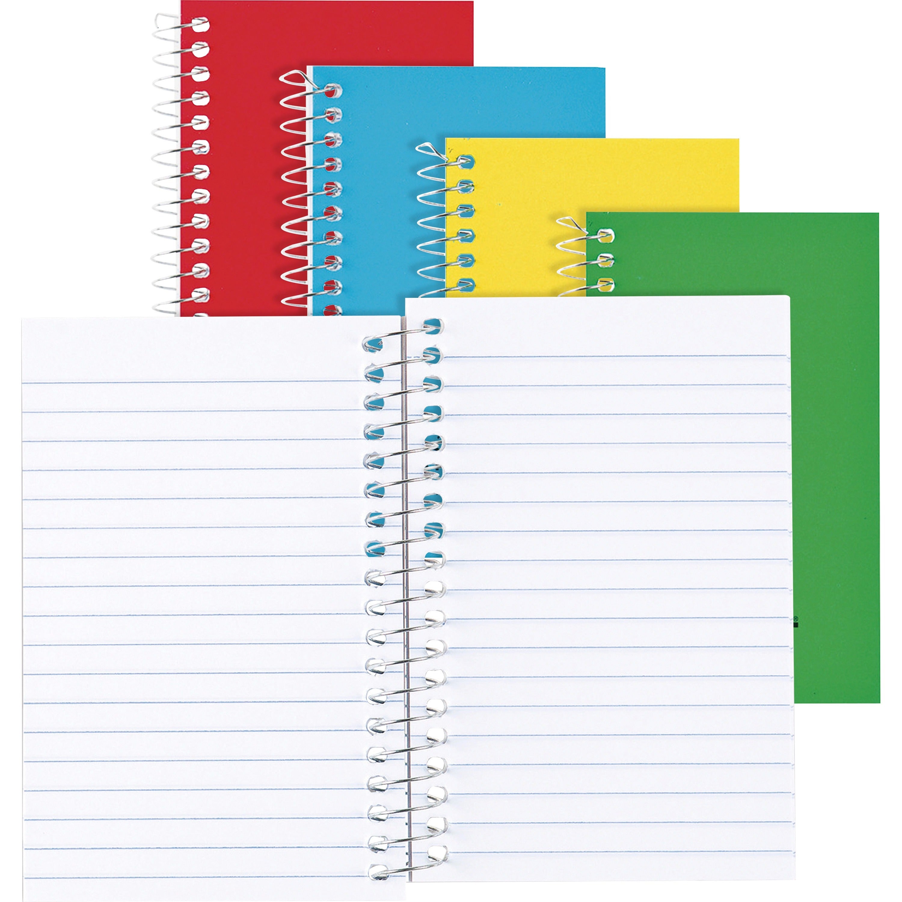 60 Sheets - Spiral - 3" x 5" Sheet Size - Bright White Paper - Assorted Cover - 1 Each