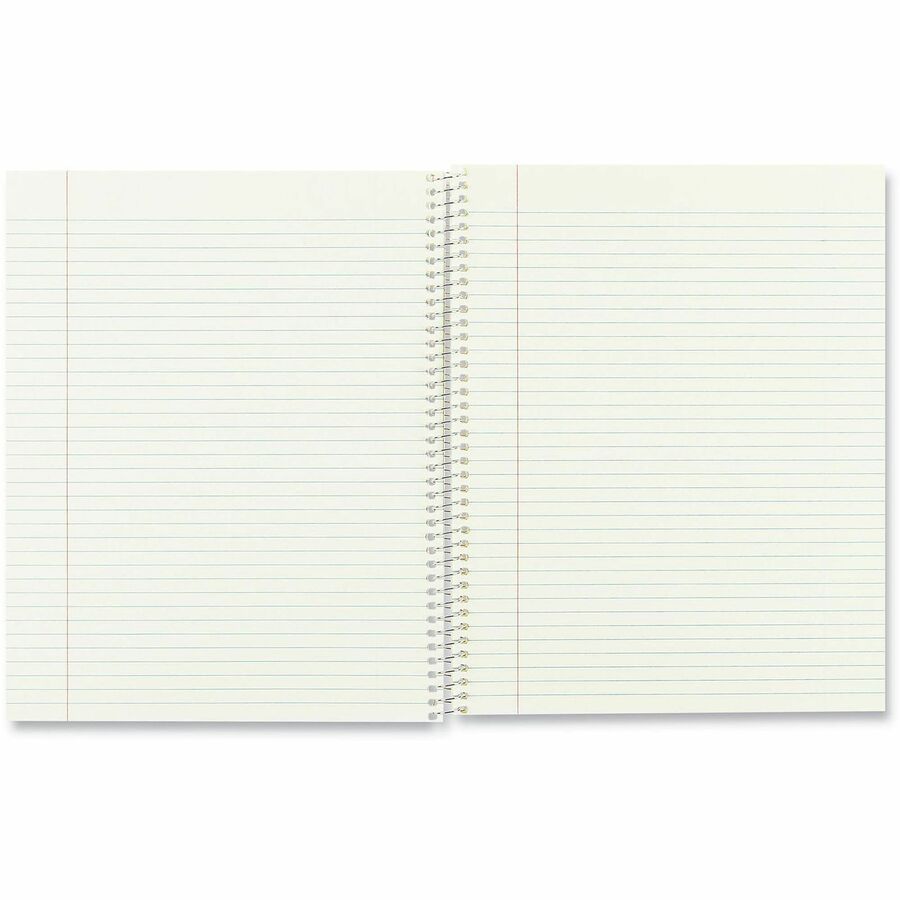 80 Sheets - Coilock - Ruled Red Margin - 16 lb Basis Weight - 8" x 10" Sheet Size - Green Paper - Brown Board Cover - Micro Perforated, Subject, Punched - 1 Each