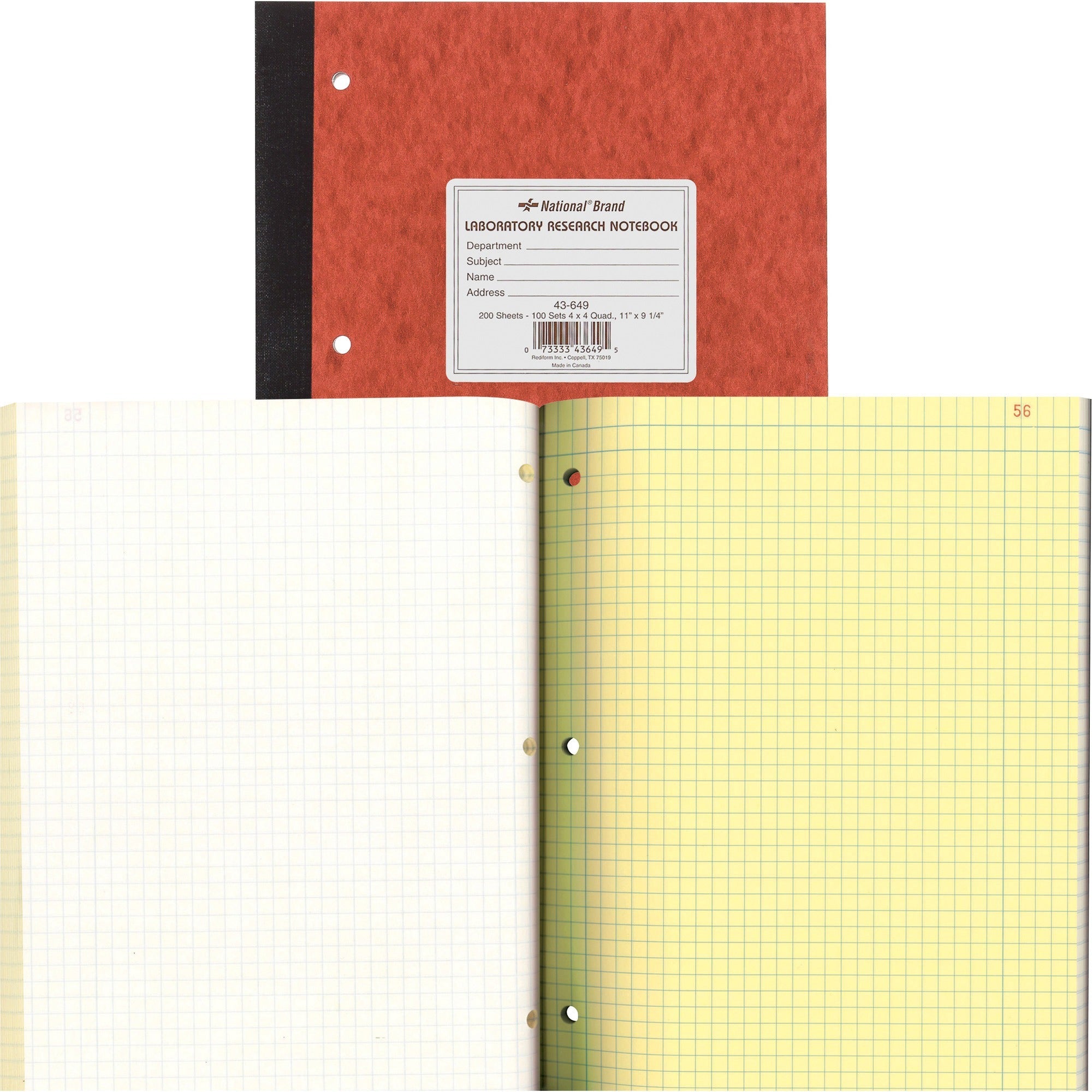 200 Sheets - Sewn - 9 1/4" x 11" Sheet Size - Brown Paper - Brown Pressboard Cover - Micro Perforated, Numbered, Perforated, Punched - 1 Each