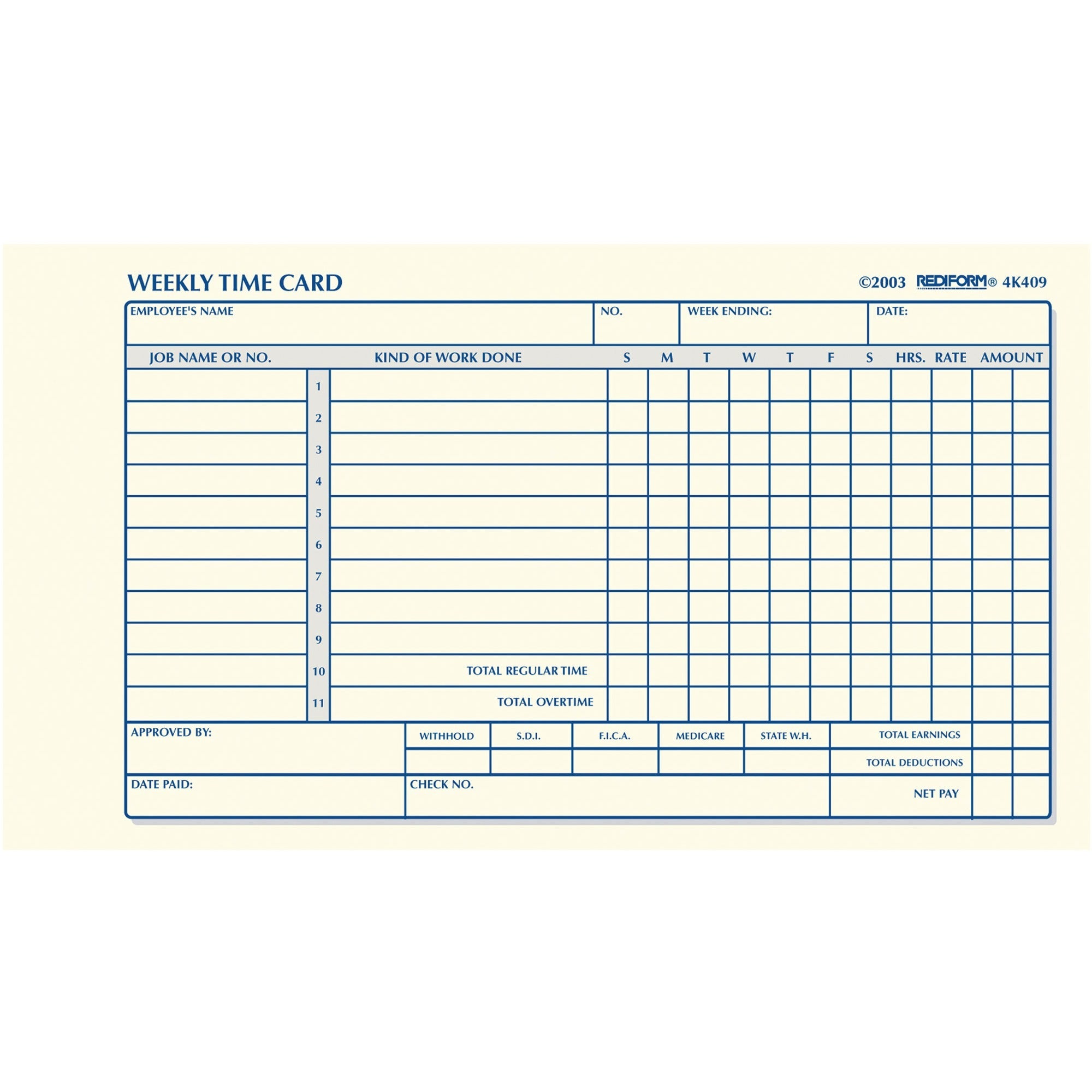 100 Sheet(s) - 1 Part - 7" x 4.25" Sheet Size - White - Manila Sheet(s) - 1 Pad